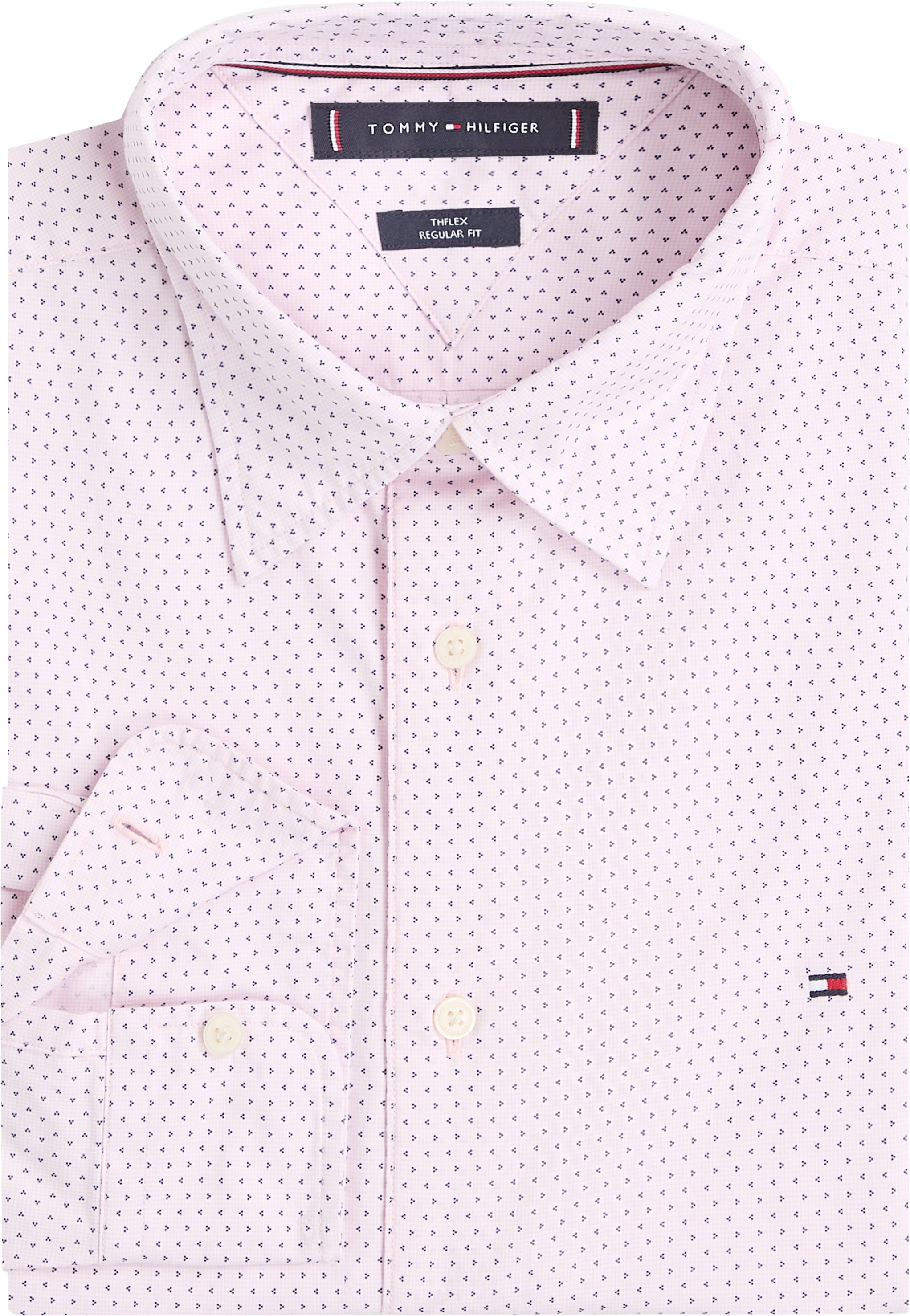 Tommy Hilfiger Langarmhemd »FLEX POPLIN MINI PRINT RF SHIRT«, regular fit, Kentkragen