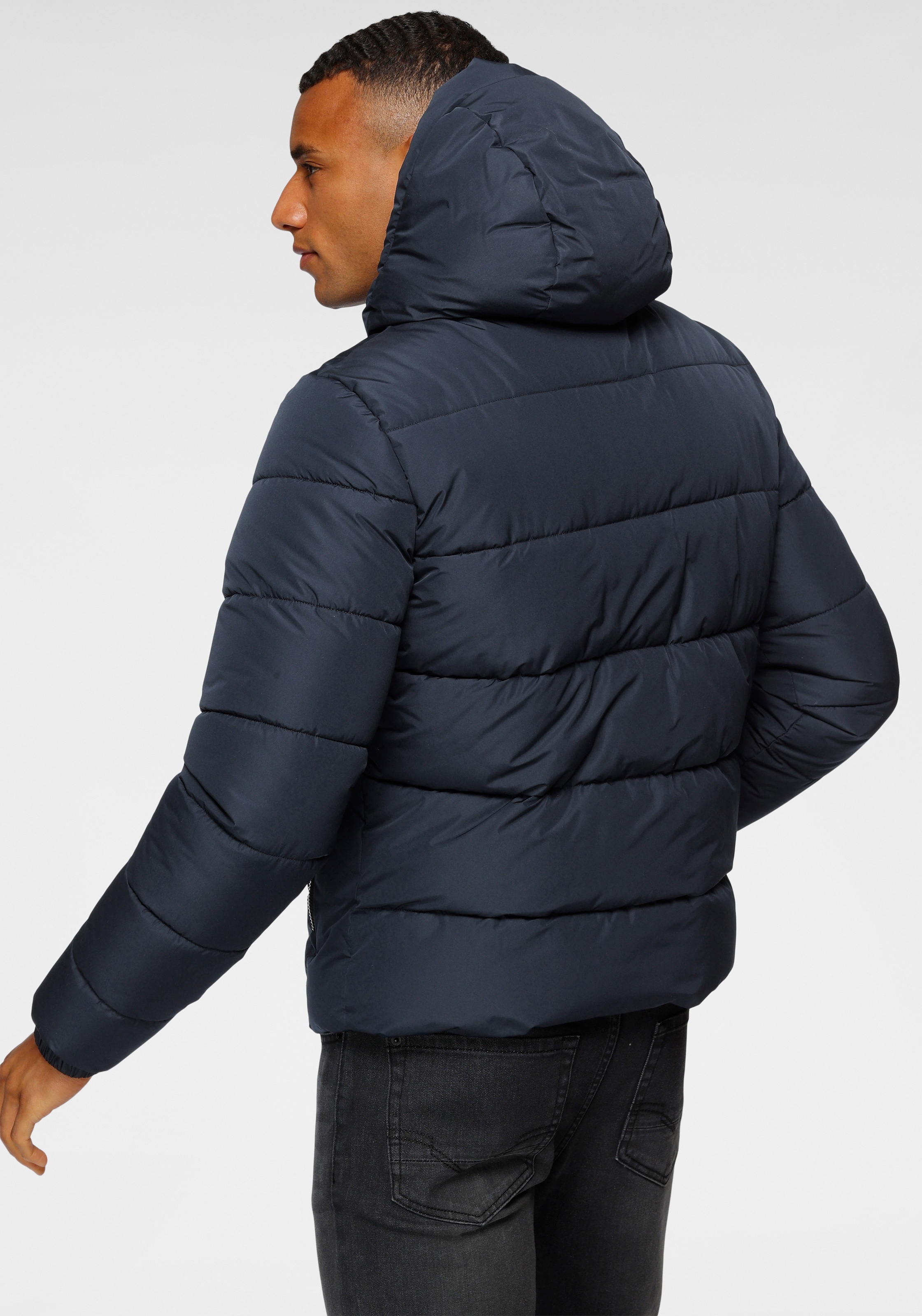 Superdry Steppjacke »HOODED SPORTS PUFFR JACKET«, mit Kapuze, mit kontrastfarbener Stickerei