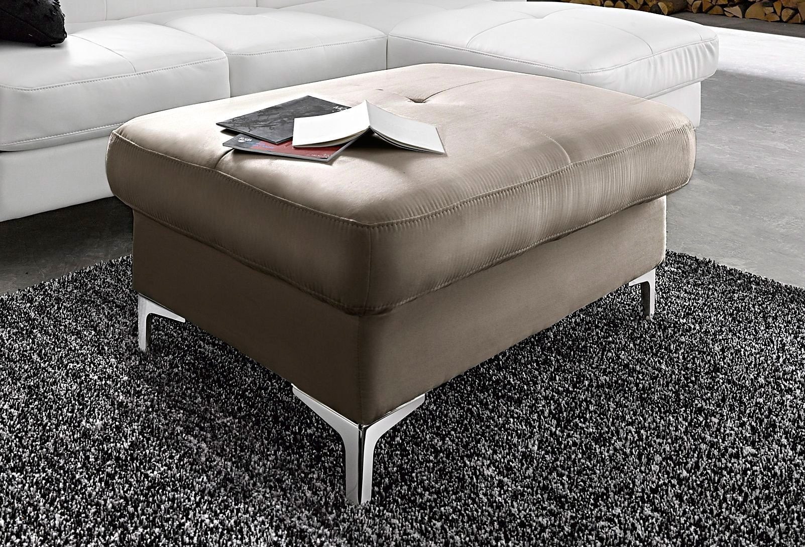 COTTA Polstergarnitur »Sammy U-Form«, (Set, Tiefe der Recamiere 169 cm), Set bestehend aus: Wohnlandschaft mit Kopfteilverstellung & Hocker