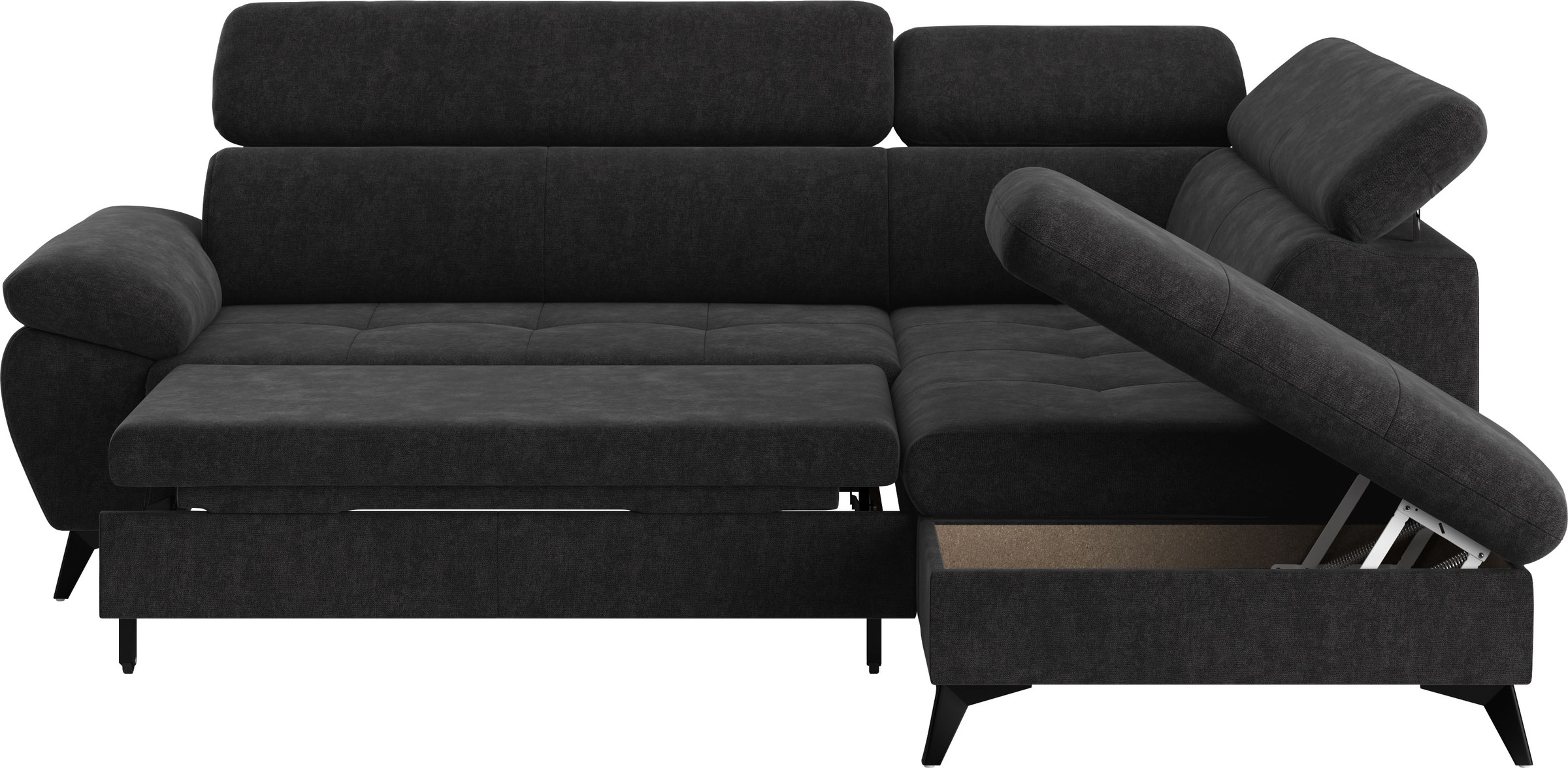 COTTA Ecksofa »Hudson L-Form«, mit Kopfteilverstellung, wahlweise mit Bettfunktion & Bettkasten