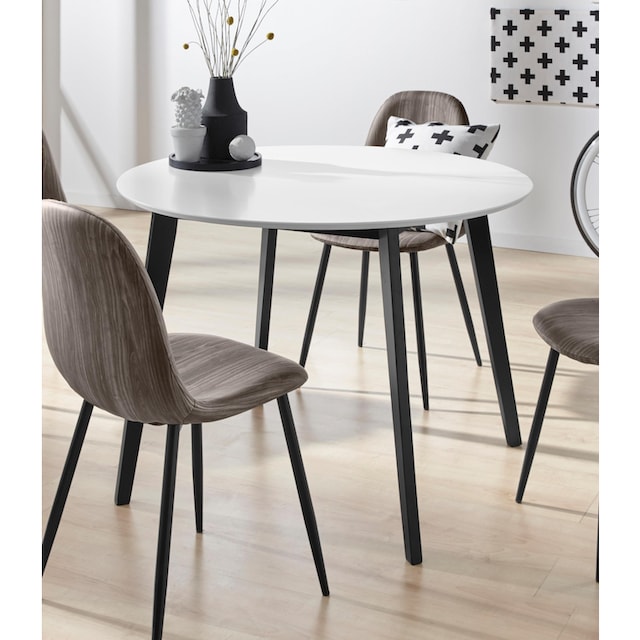 INOSIGN Esstisch »Cody«, Beine aus Massivholz, runde MDF-Tischplatte, in 2  Farbvarianten online kaufen | Jelmoli-Versand