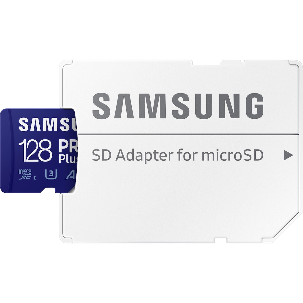 Samsung Speicherkarte »Samsung PRO Plus microSD-Karte, Full HD & 4K UHD«, (UHS Class 10 160 MB/s Lesegeschwindigkeit), für Smartphone, Drohne oder Action-Cam, Inkl. USB-Kartenleser