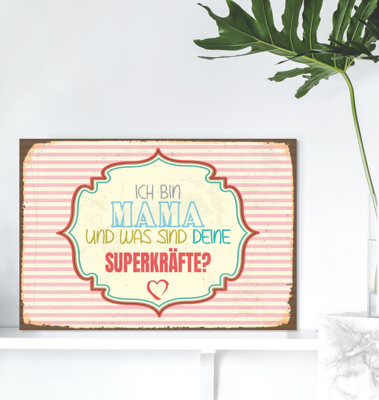 queence Metallbild »Superkraft«, Sprüche, (1 St.)