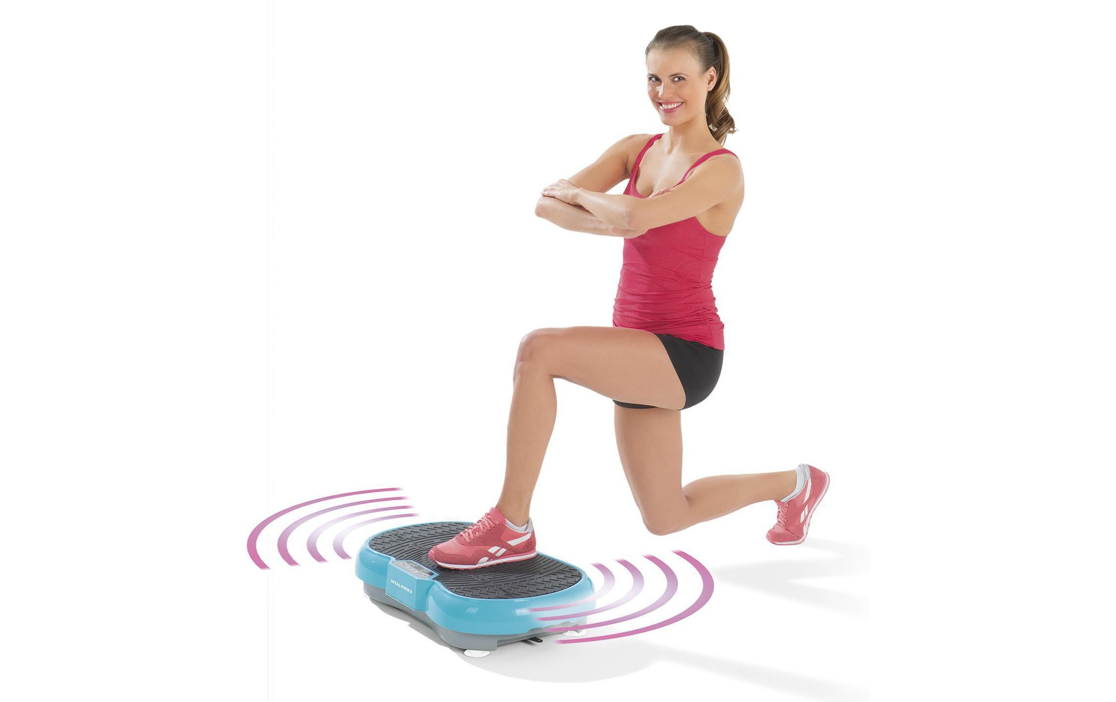 VITALmaxx Vibrationsplatte »Krafttrainingsgerät Vibrationstrainer 4-tlg. türkis«, 99 Intensitätsstufen