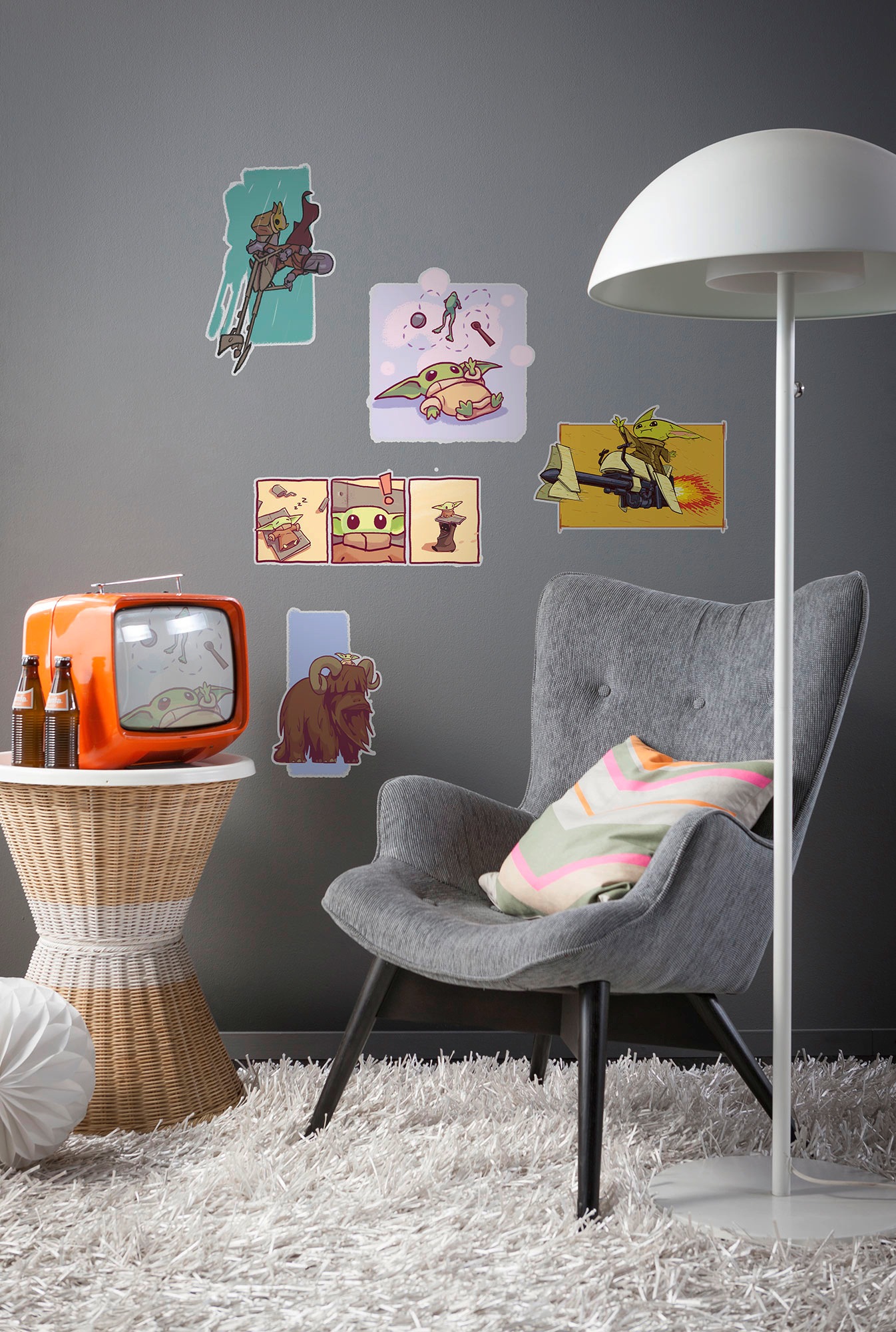 Komar Wandtattoo »Mandalorian Funny Grogu - Grösse 50 x 70 cm«, (5 St.), selbstklebend, Wandsticker, Kinderzimmer