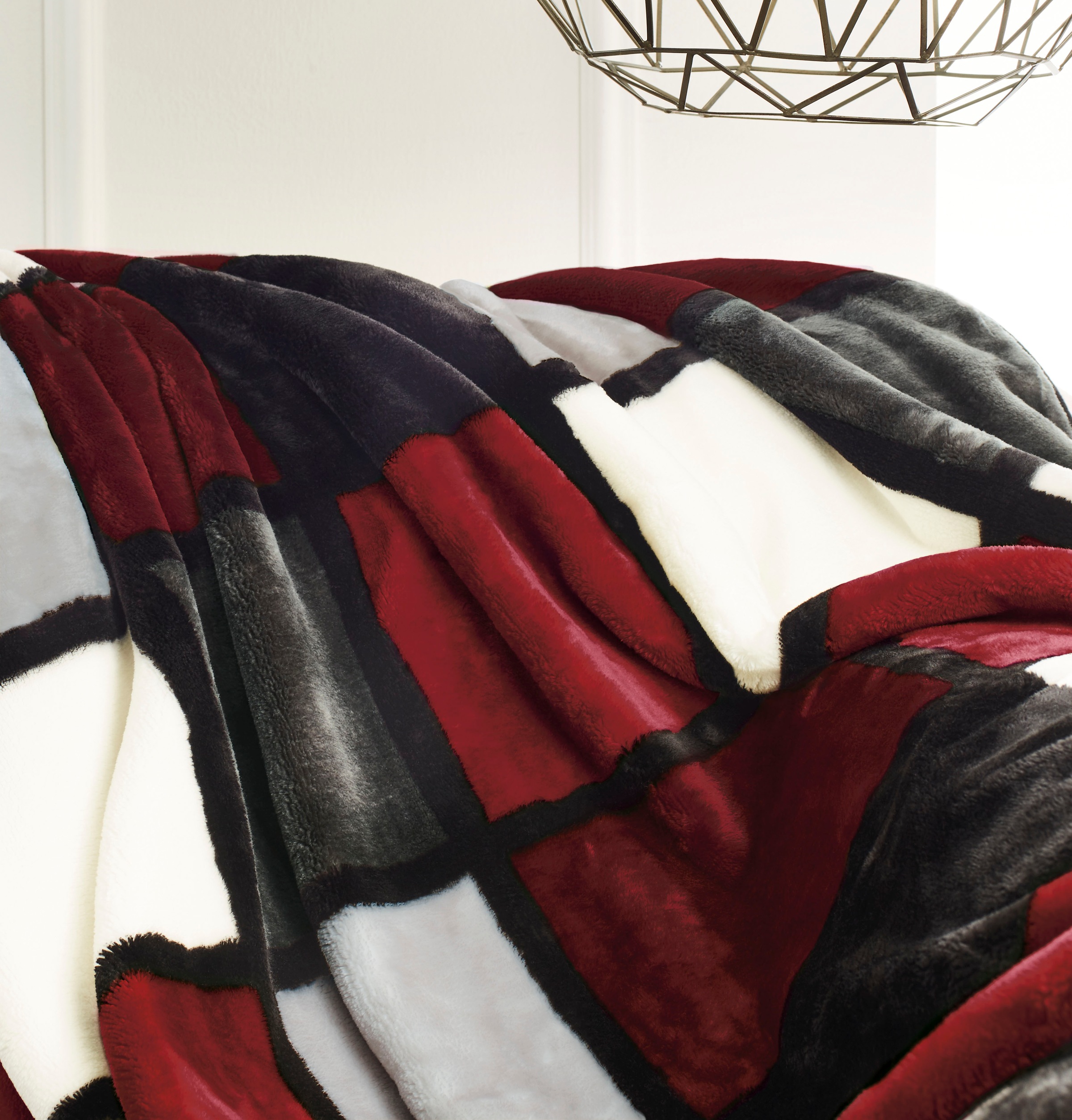 Gözze Wohndecke "Antigua" mit modernem Karo, Kuscheldecke, 150x200 cm