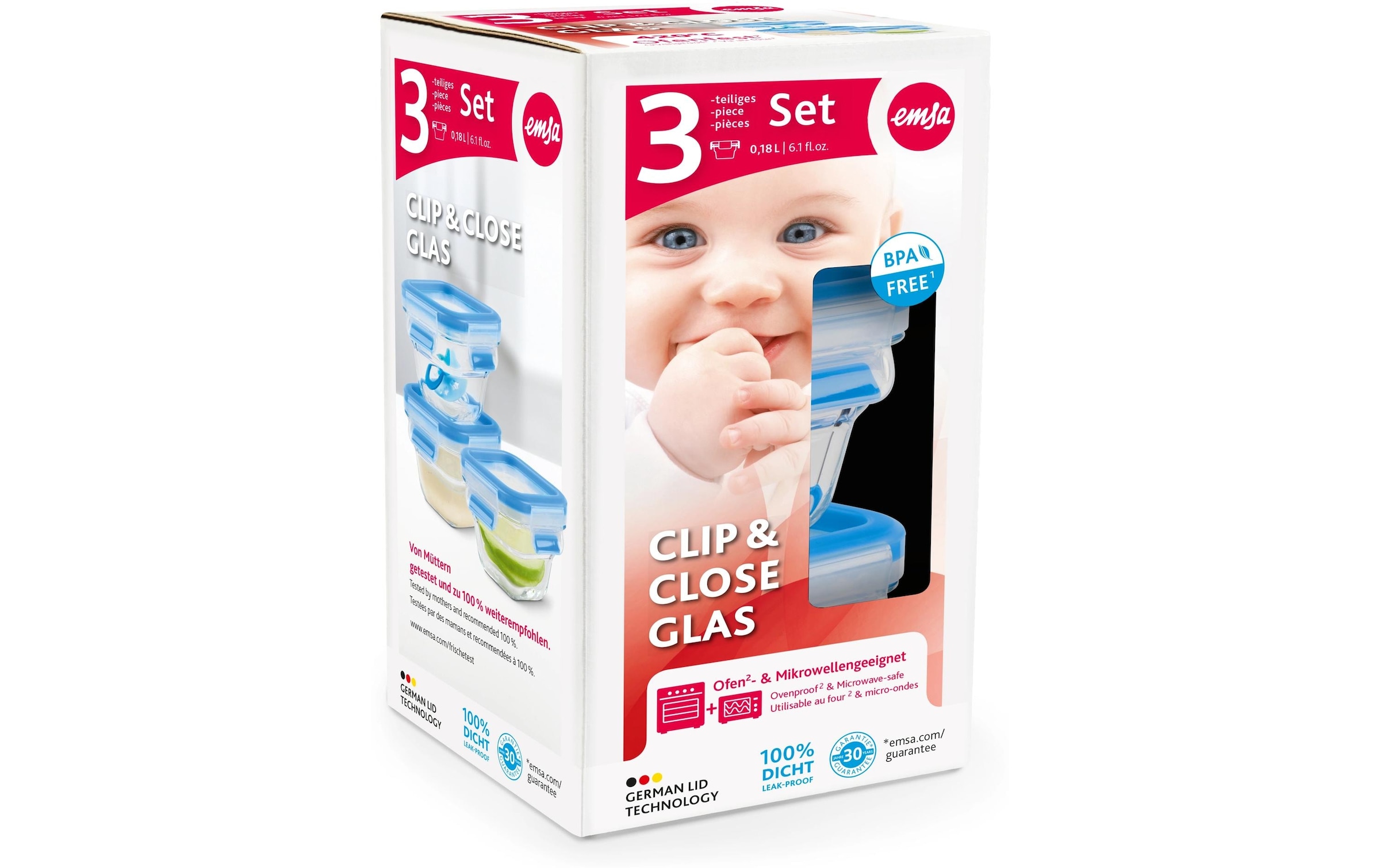Emsa Vorratsdose »Clip & Close Eco 3-teilig«, (1 tlg.)