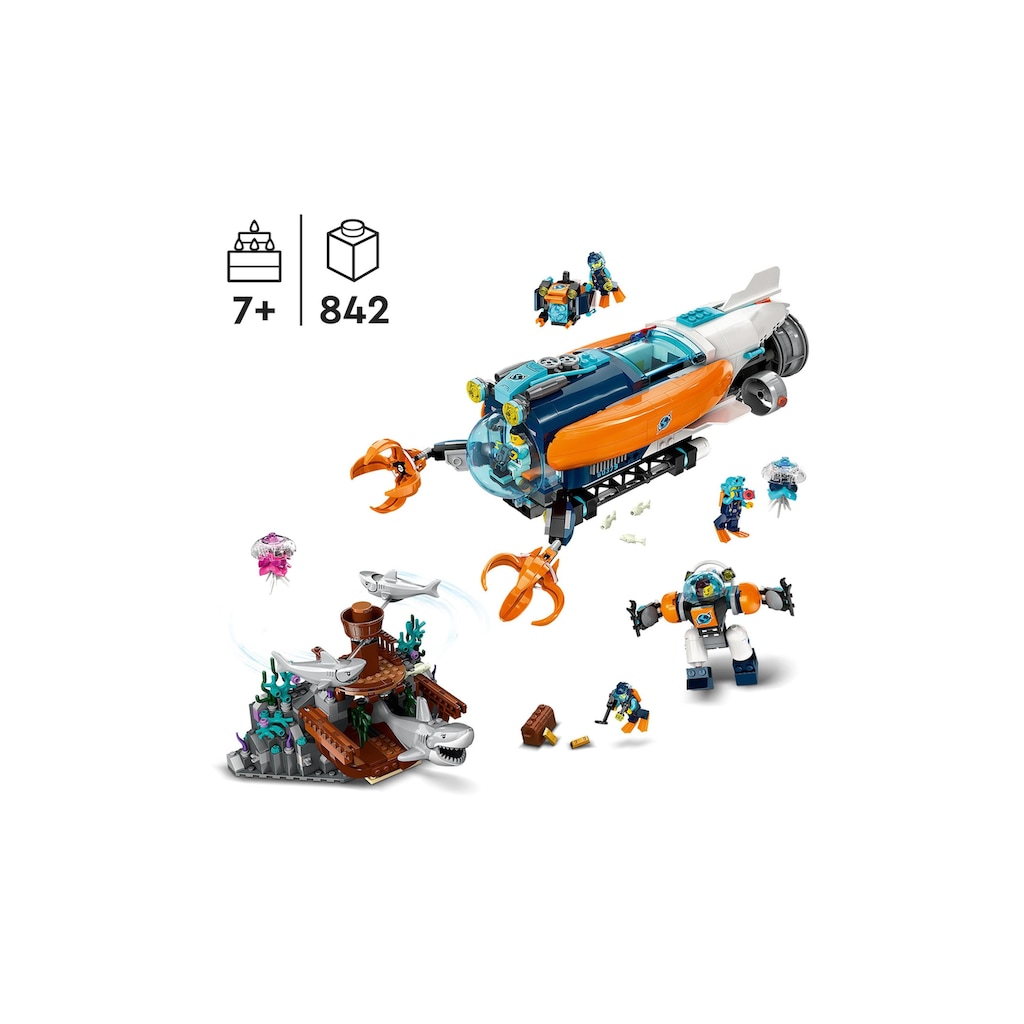 LEGO® Spielbausteine »City Forscher-U-Boot 60379«, (842 St.)