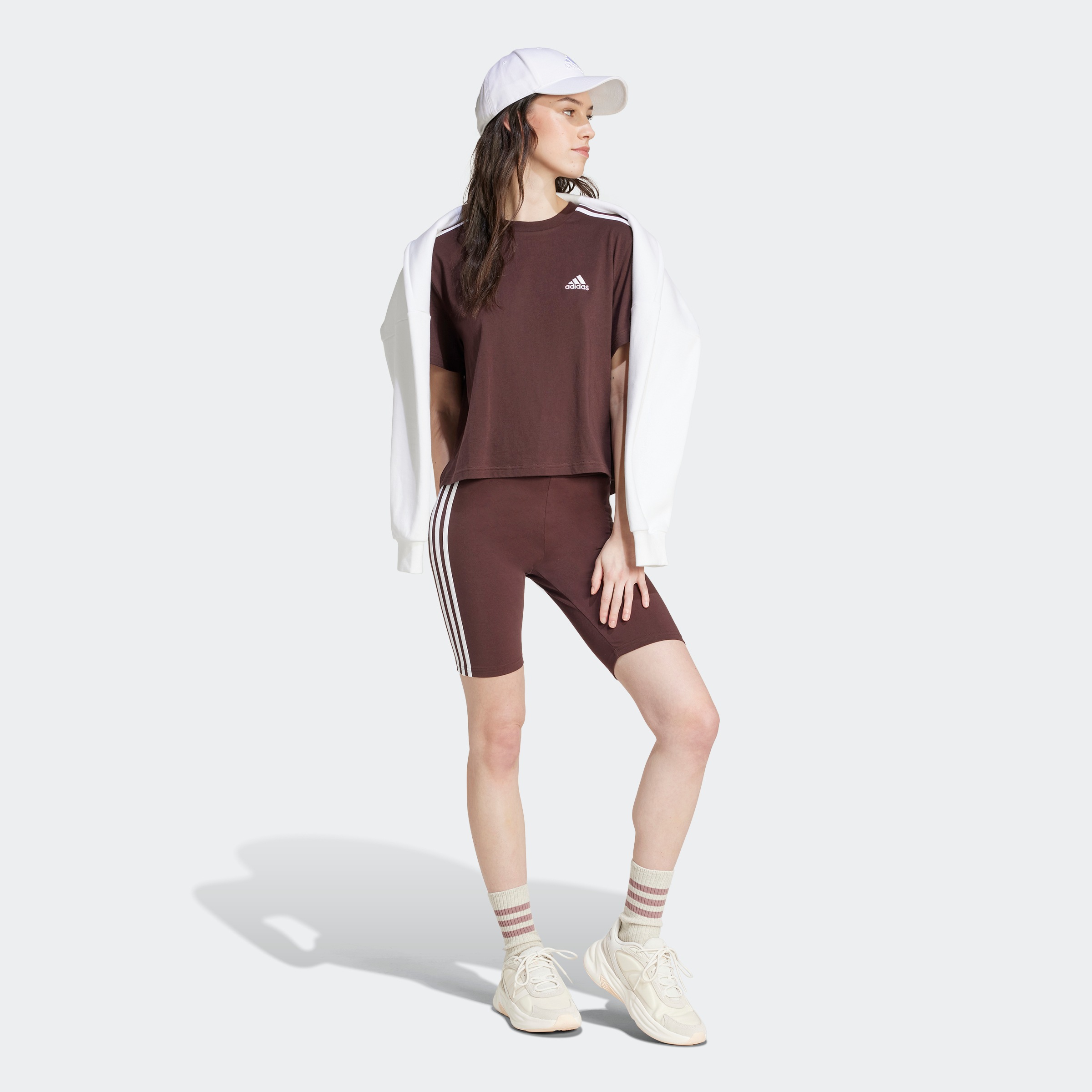 adidas Sportswear Shorts »ESSENTIALS 3STREIFEN KURZE TIGHT«, (1 tlg.)