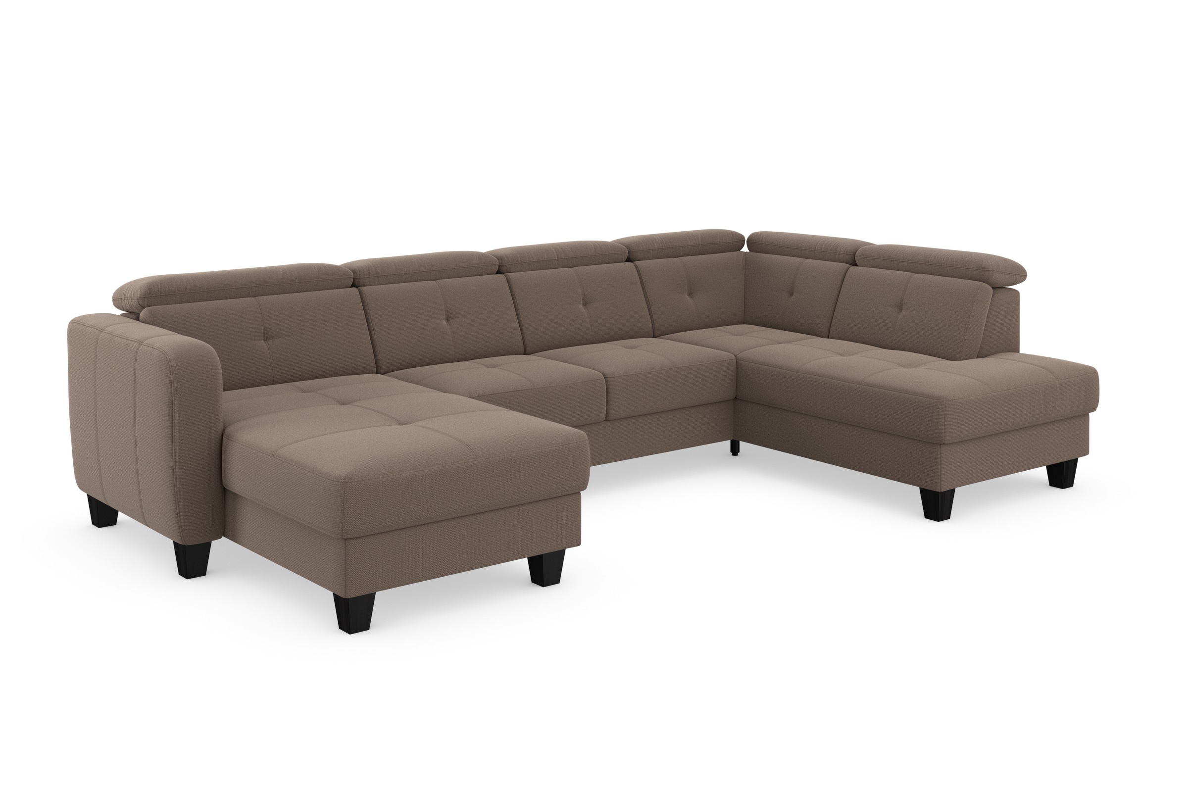 sit&more Wohnlandschaft »Belluci U-Form«, Kopfteilverstellung und Federkern, wahlweise mit Bettfunktion
