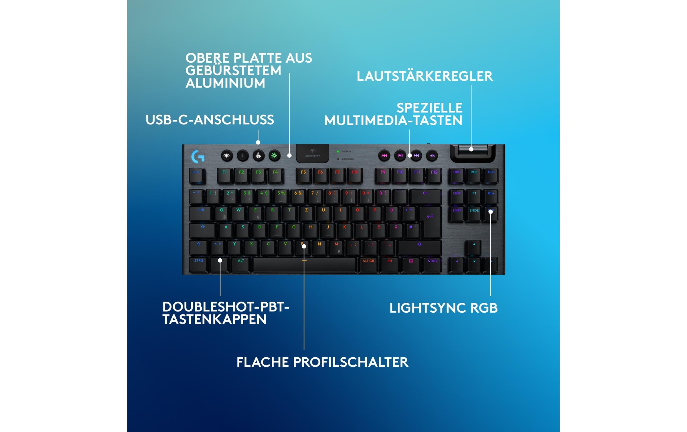 Logitech Gaming-Tastatur »G915 X Lightspeed TKL GL Tactile«