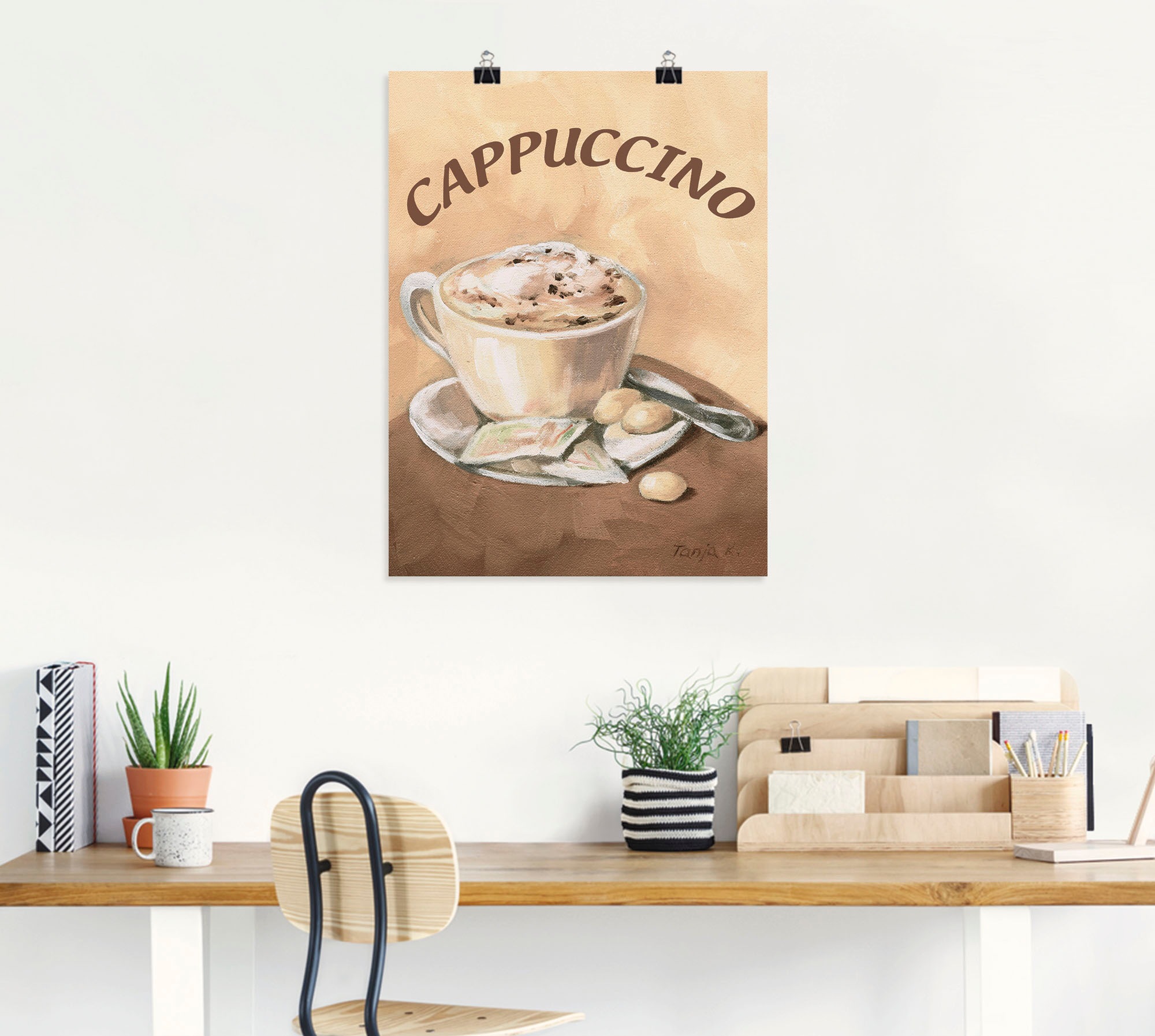 Artland Wandbild »Tasse Cappuccino«, Getränke, (1 St.), als Leinwandbild, Poster, Wandaufkleber in verschied. Grössen