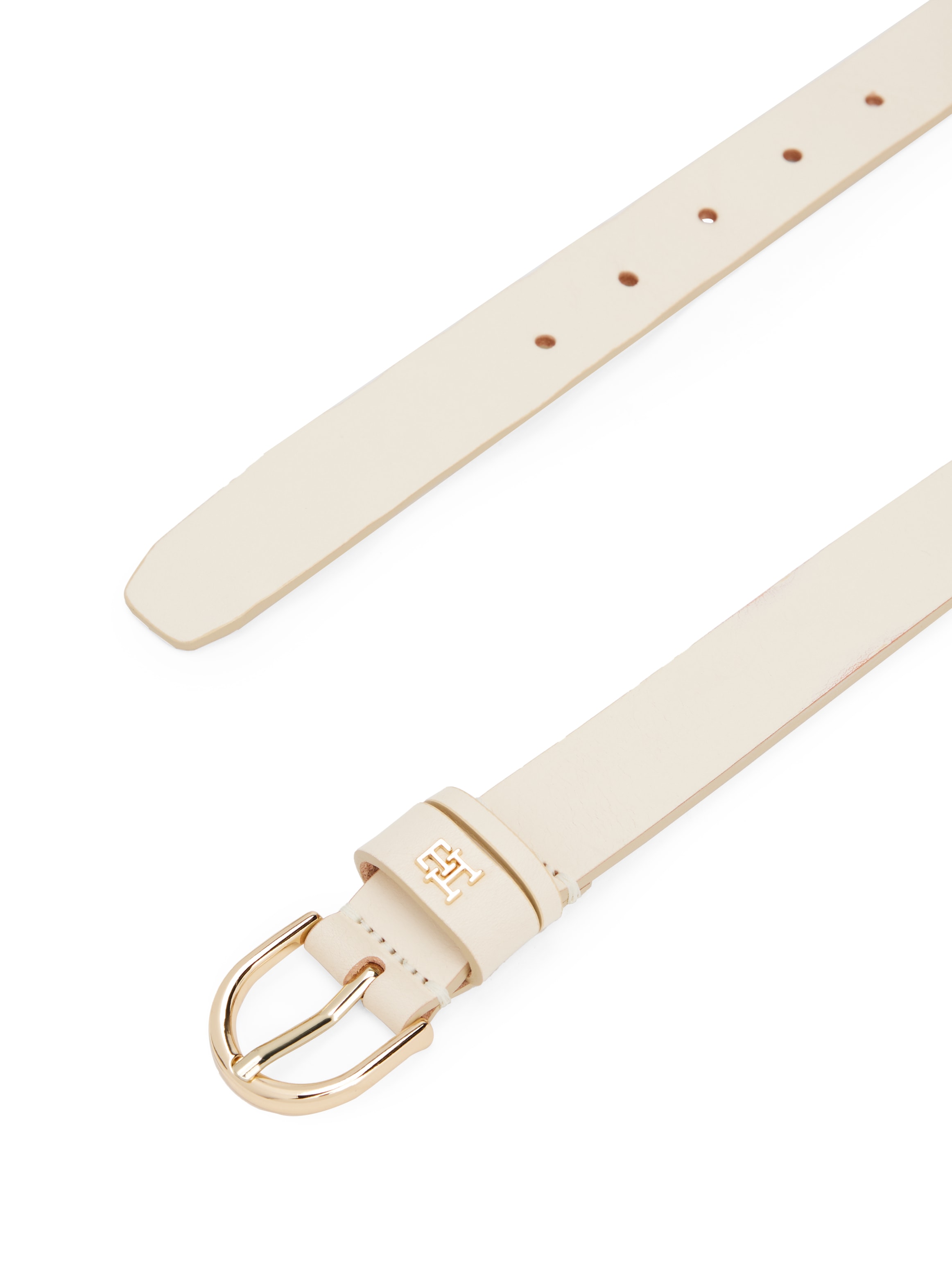 Tommy Hilfiger Ledergürtel »ESSENTIAL EFFORTLESS 2.5 GOLD«, Logoemblem, weiche Haptik, ovale Einfachdornschliesse