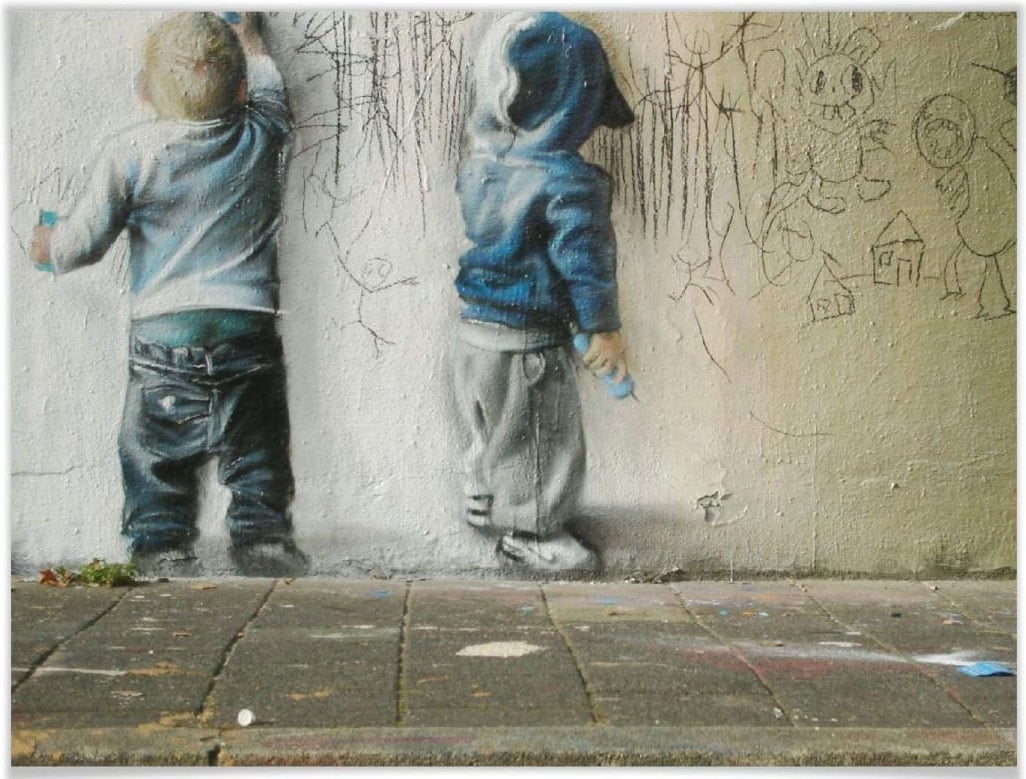 Wall-Art Poster »Graffiti Bilder Boys drawing«, Menschen, (1 St.), Poster,  Wandbild, Bild, Wandposter online kaufen | Jelmoli-Versand