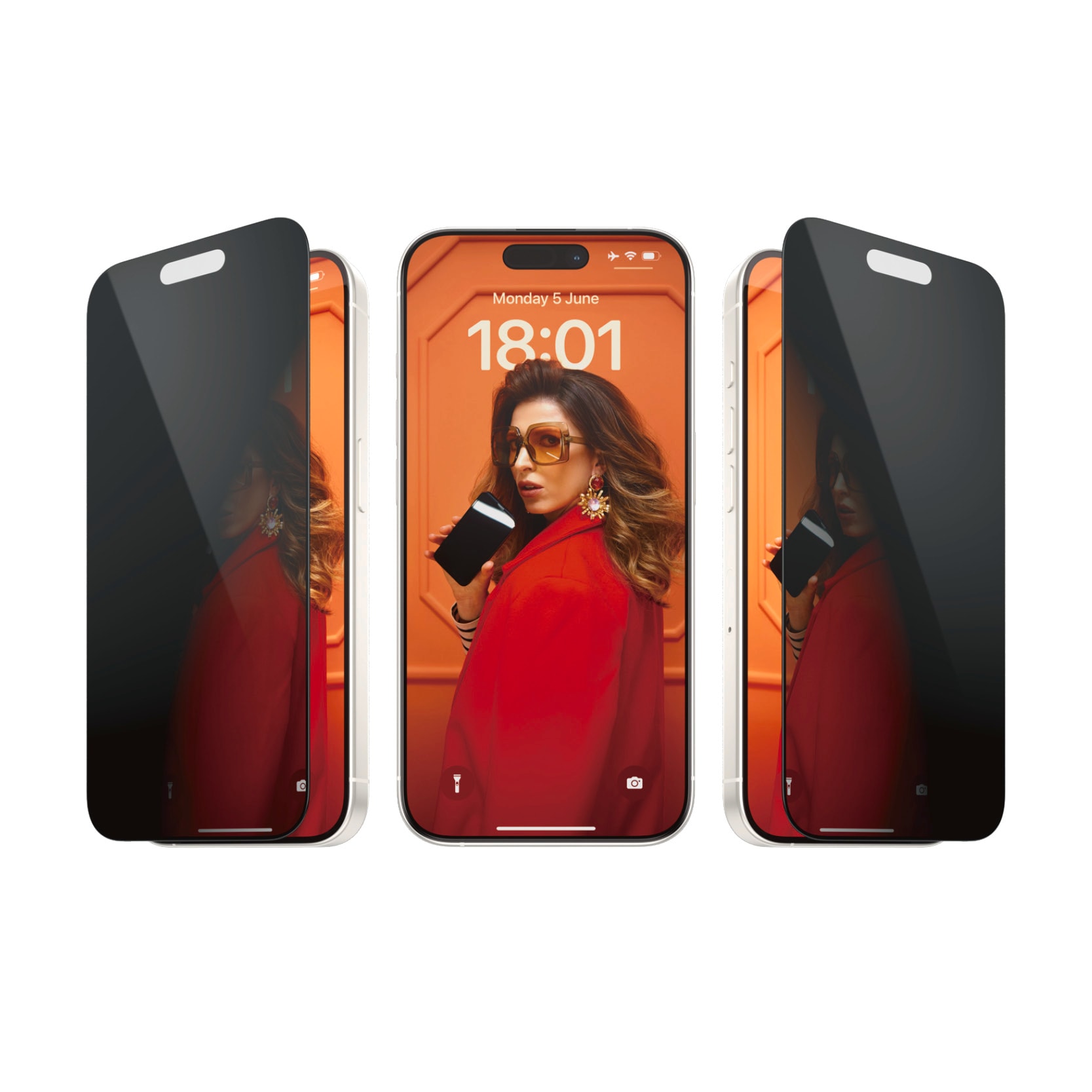 PanzerGlass Displayschutzglas »Privacy Screen Protector Glass«, für iPhone 15 Pro, Ultra Wide Fit