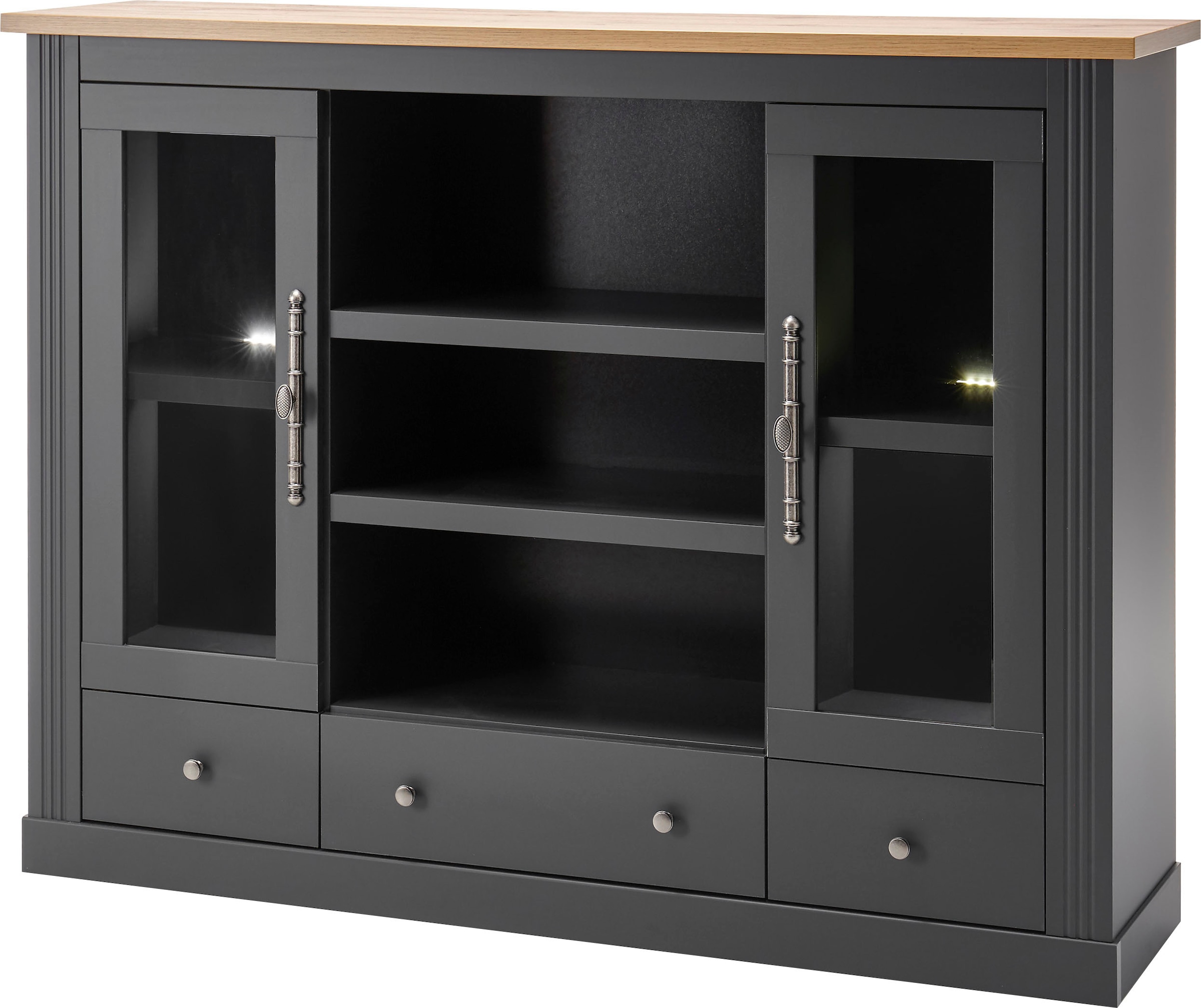 Home affaire Highboard »Westminster BESTSELLER!«, (Höhe ca. 122cm), im angesagten Landhaus-Look