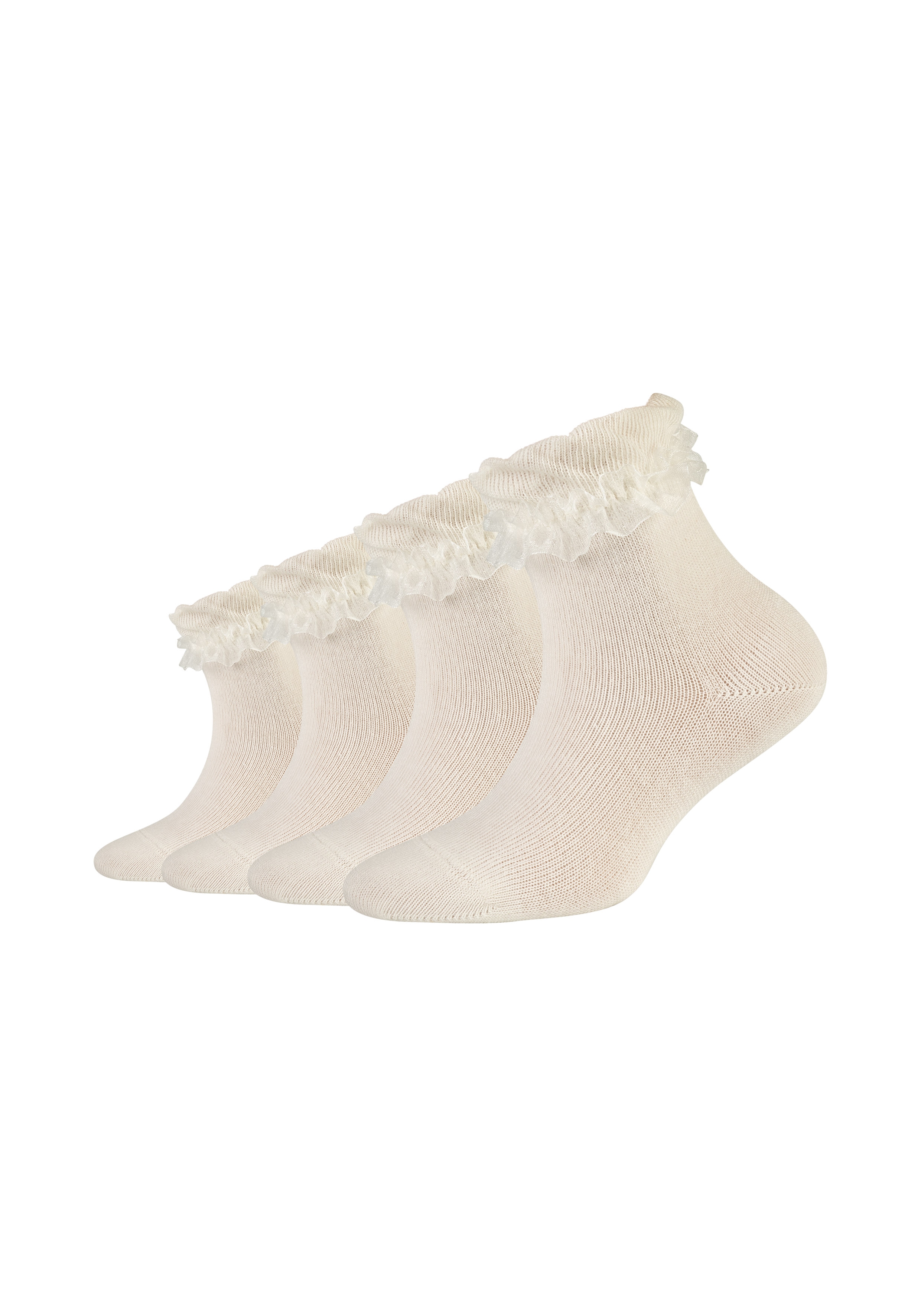 Camano Socken "ca-soft" 4 Stk. tlg. mit romantischem Rüschendesign