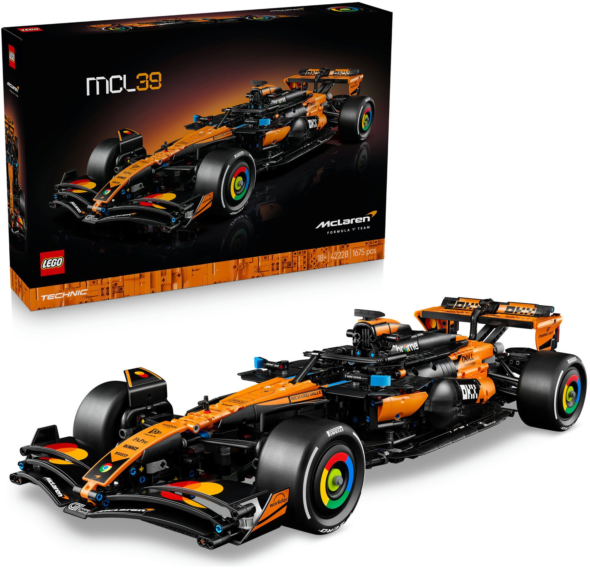 LEGO Konstruktionsspielsteine "McLaren MCL39 F1 Rennwagen (42228), LEGO Technic"