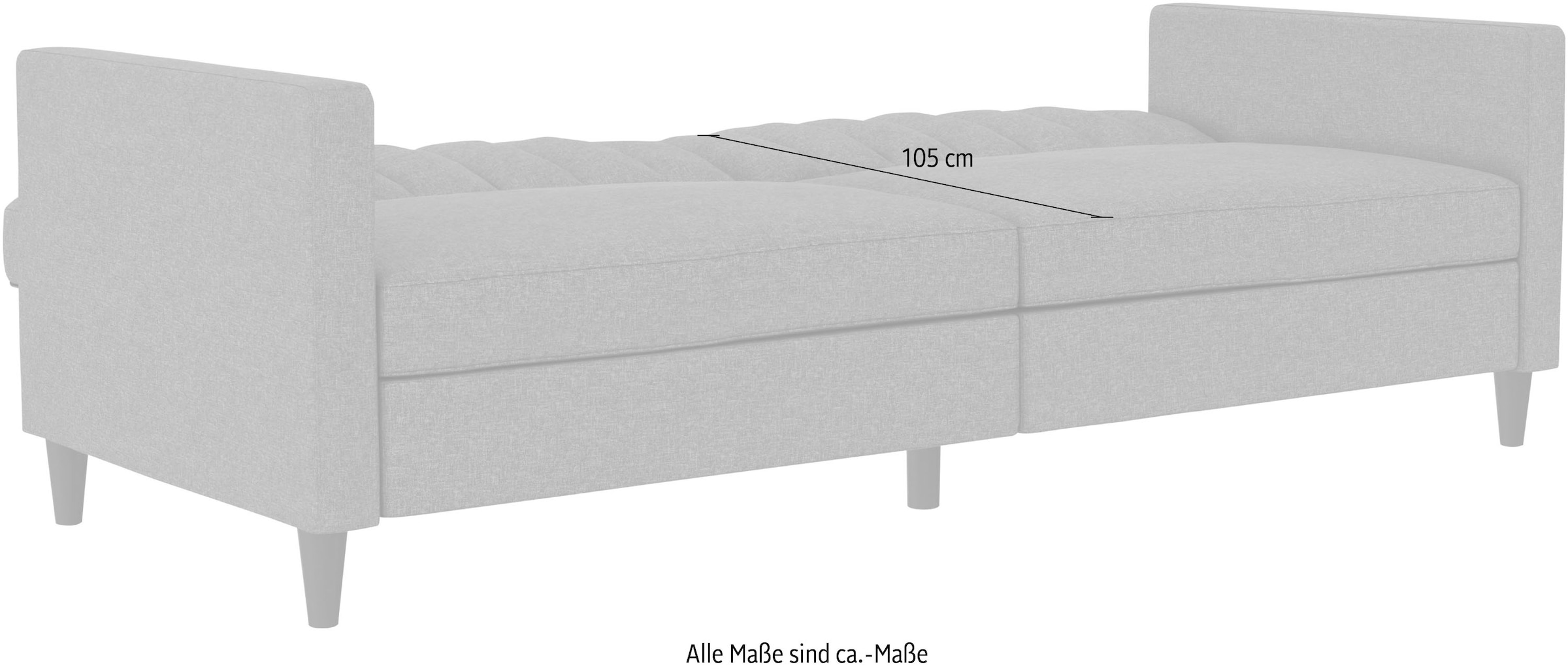 Dorel Home 3-Sitzer »Celine«, Rückenlehne 2-teilig und 3-fach verstellbar, Sitzhöhe 43 cm