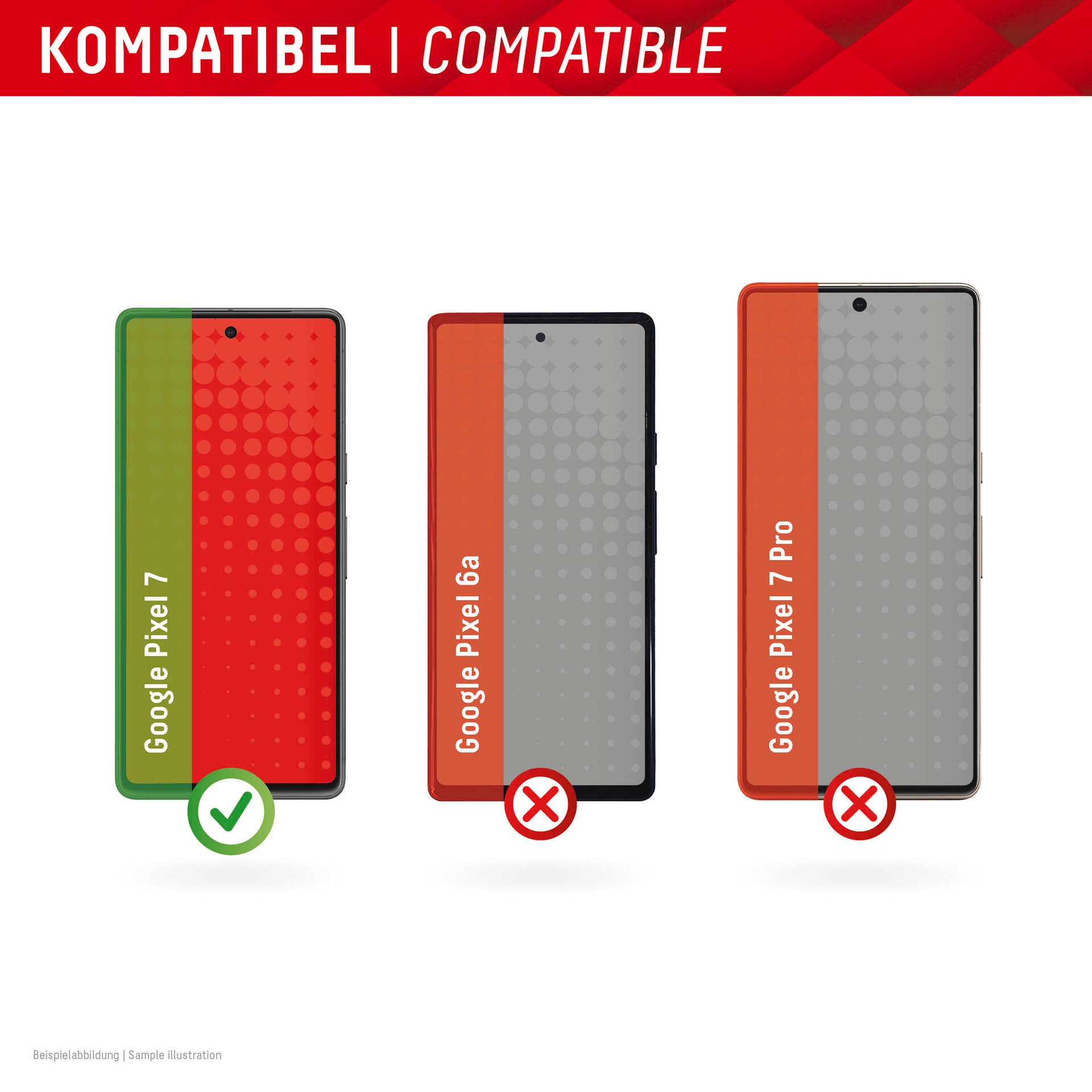 Displex Displayschutzglas »Real Glass - Google Pixel 7«, Displayschutzfolie Displayschutz kratzer-resistent 10H splitterfest