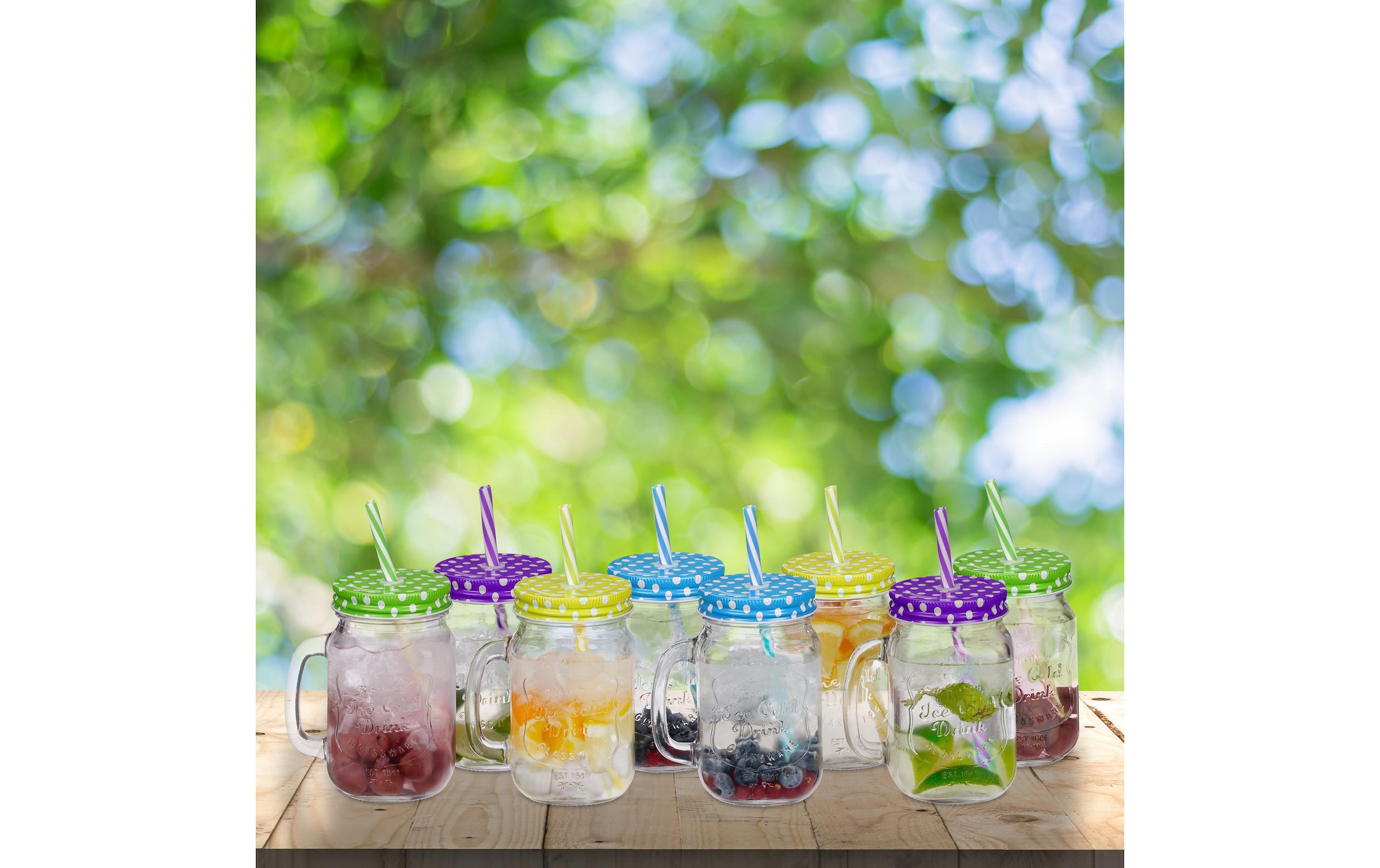 relaxdays Wasserkrug »Summer 500 ml, 8 Stück«