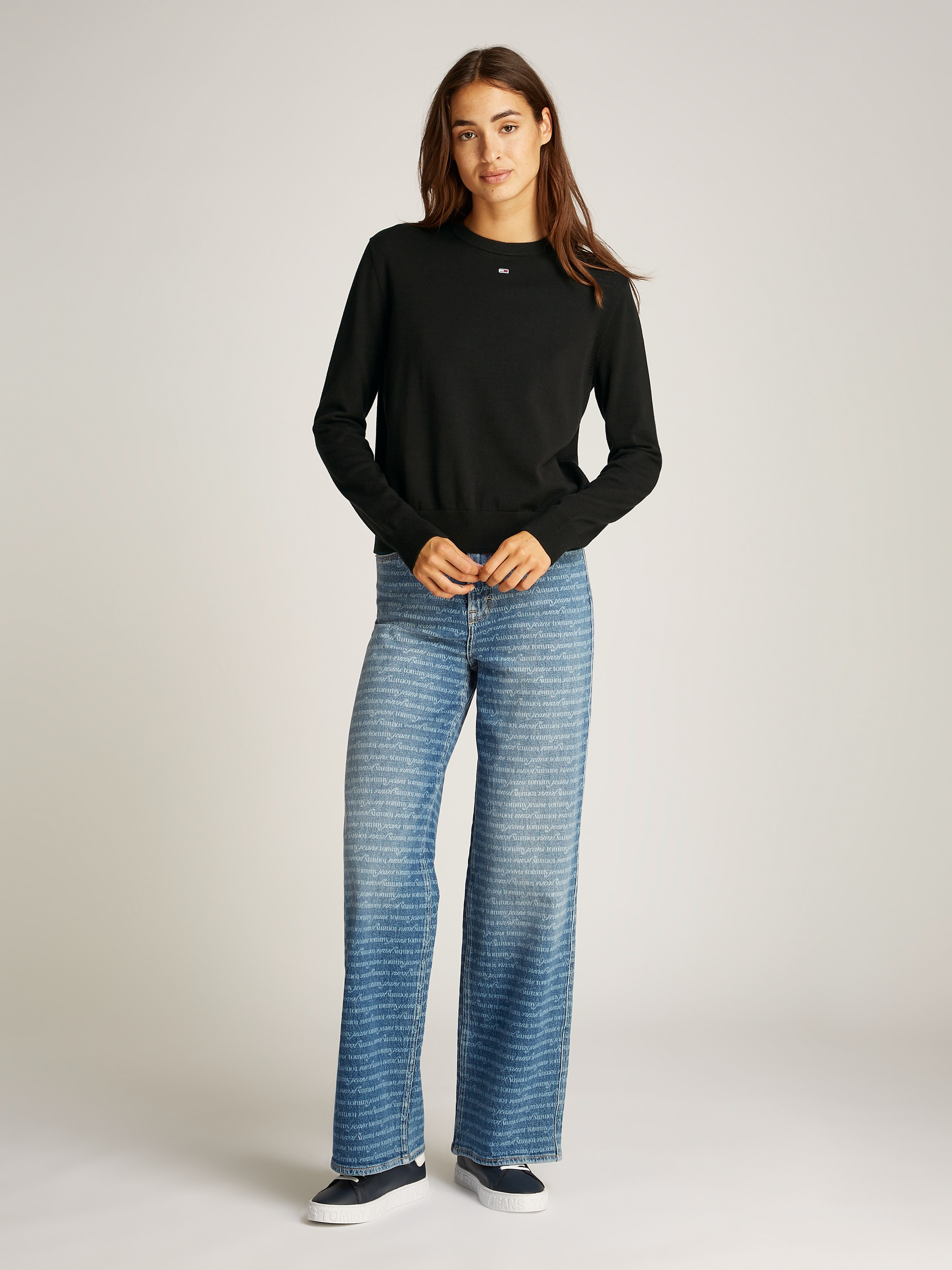 Tommy Jeans Curve Rundhalspullover »TJW ESSENTIAL CREW SWEATER EXT«, in Grossen Grössen, Rundhals