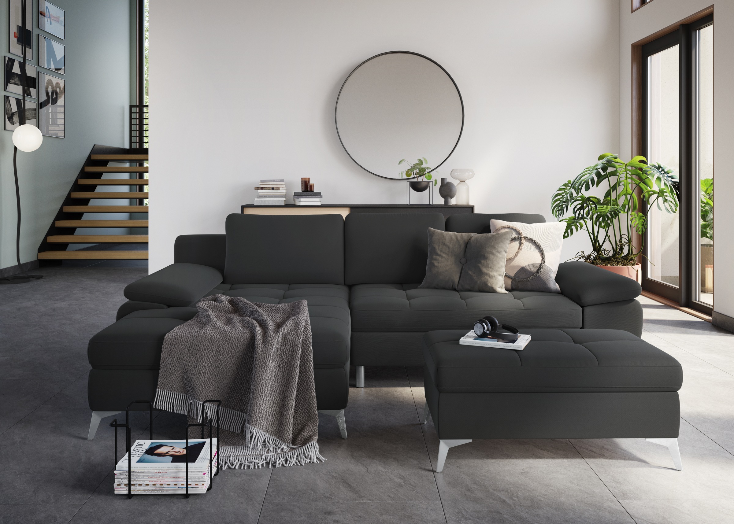sit&more Ecksofa »Latigo L-Form«, mit Recamiere, wahlweise mit Bettfunktion und Bettkasten