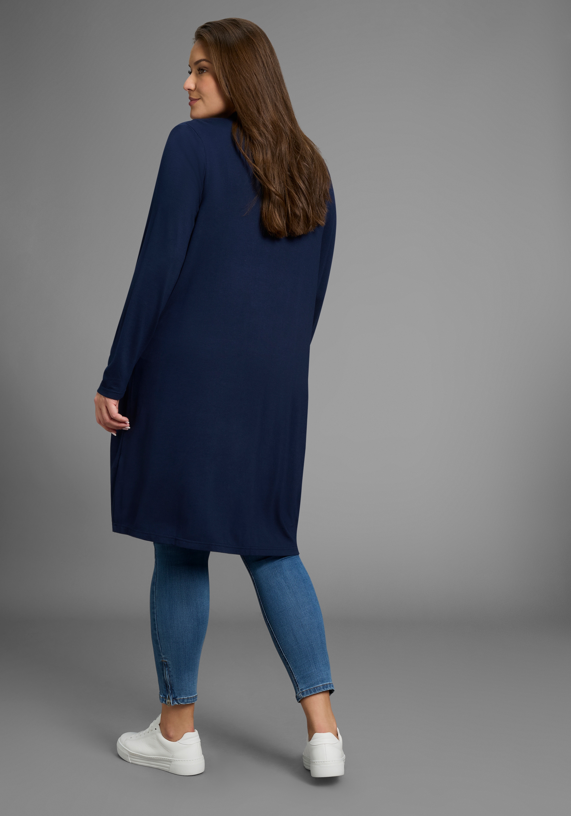 Laura Scott CURVE Longstrickjacke, aus weichem, angenehmem fliessendem Jerseymaterial - GROSSE GRÖSSE