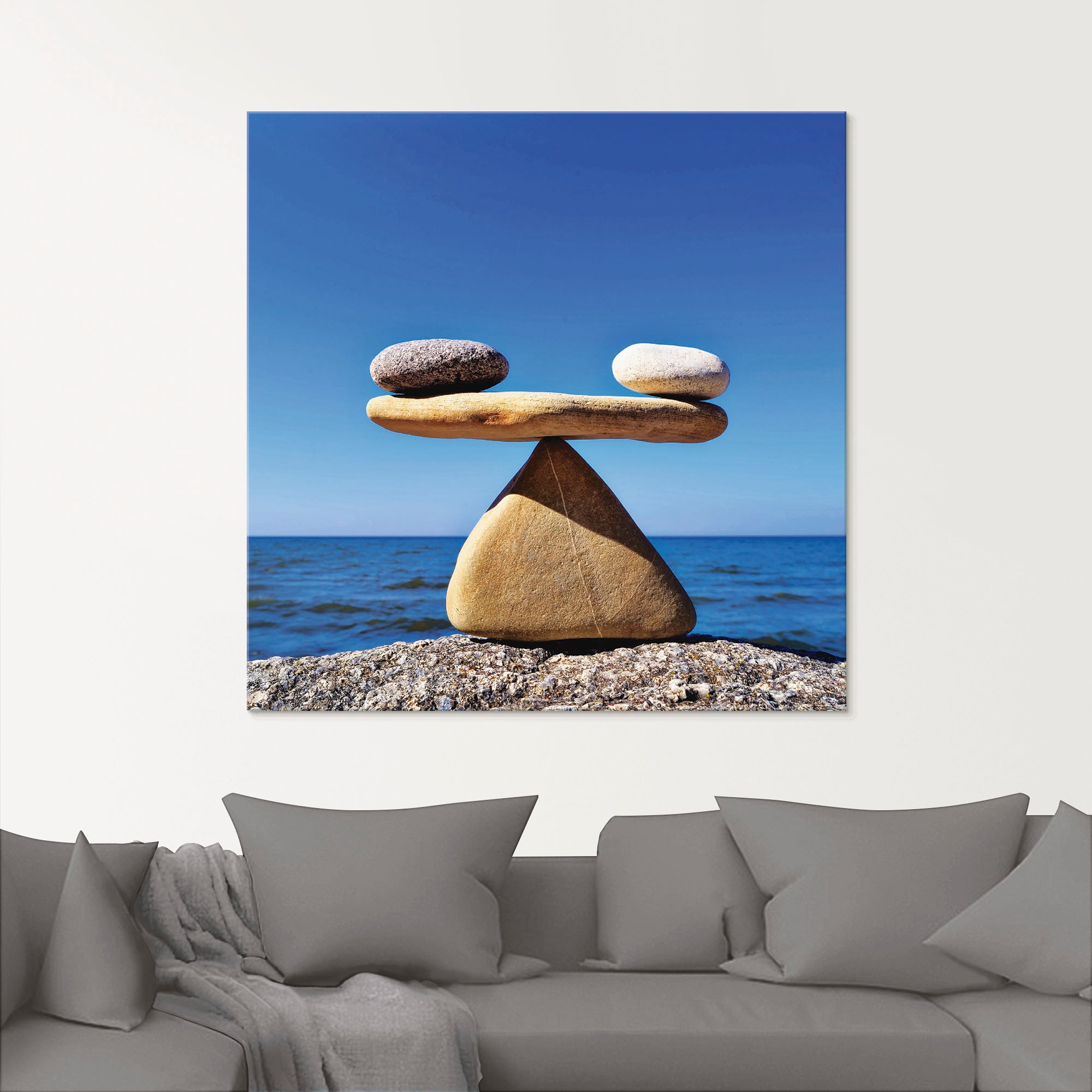 Artland Glasbild »Gleichgewicht - Steine Meer«, Zen, (1 St.), in verschiedenen Grössen