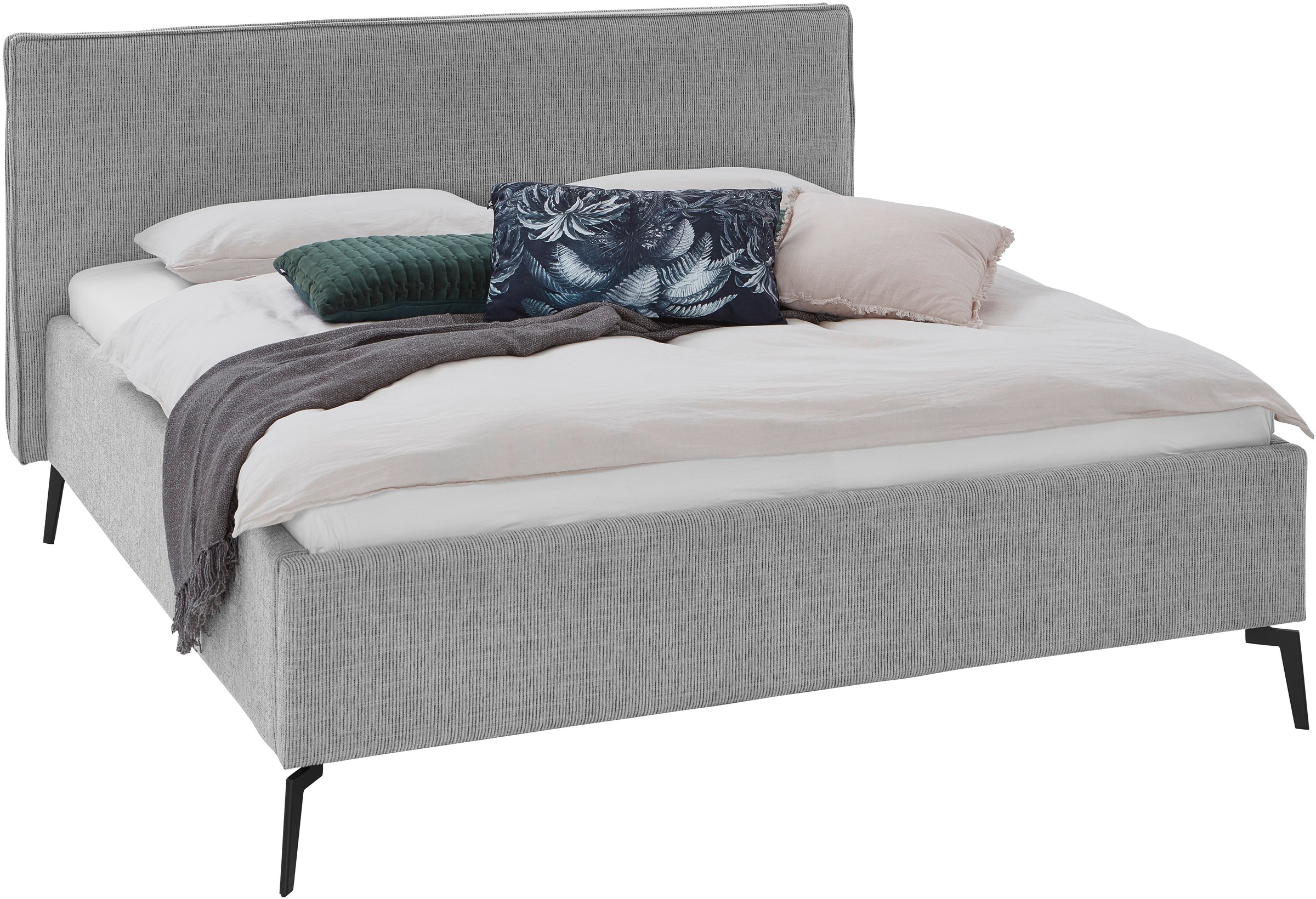 meise.möbel Polsterbett »Riva II«, mit schwarzen Metallfüssen, wahlweise mit Bettkasten