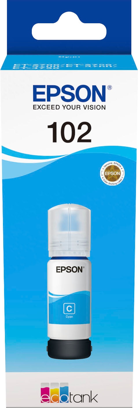 Epson Nachfülltinte »102 EcoTank« für EPSON original Druckerpatrone 102 cyan