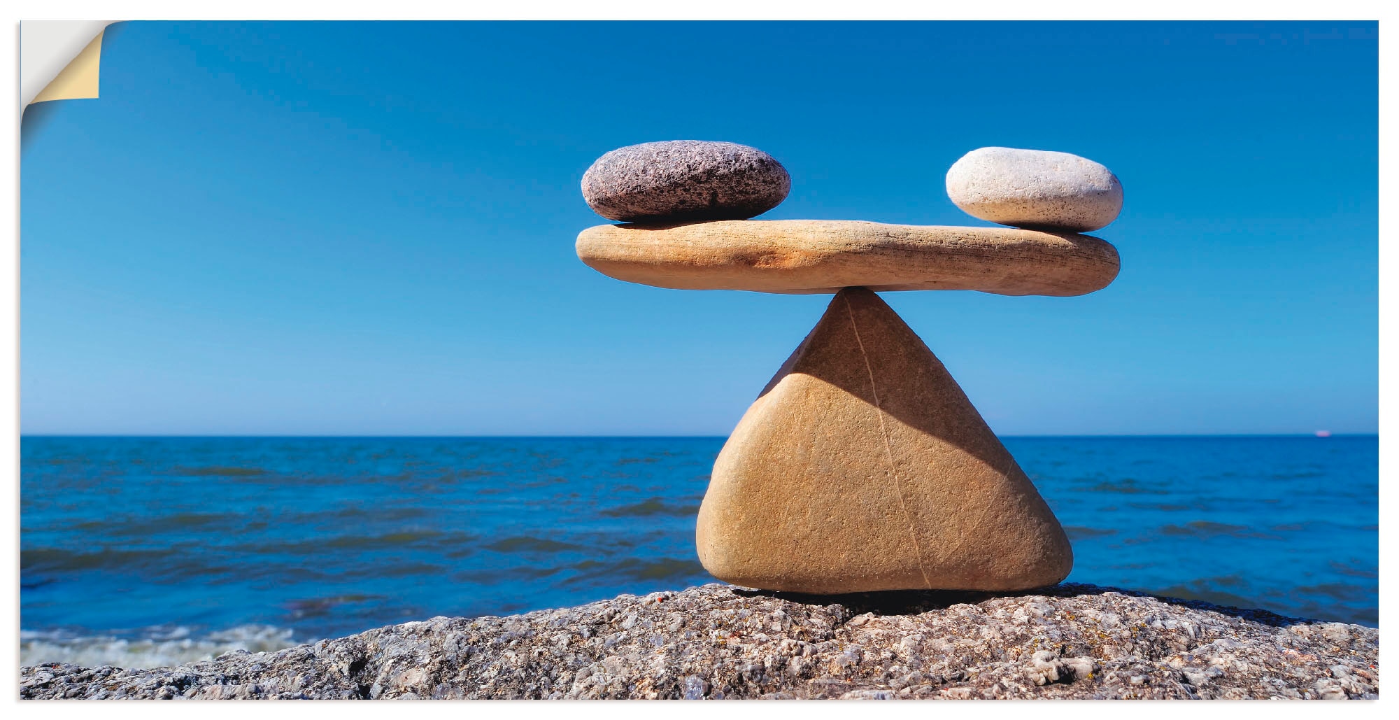 oder Zen, Wandbild Artland Jelmoli-Versand Meer«, in bestellen Wandaufkleber Alubild, - online als Grössen »Gleichgewicht Steine (1 St.), Poster | versch. Leinwandbild,