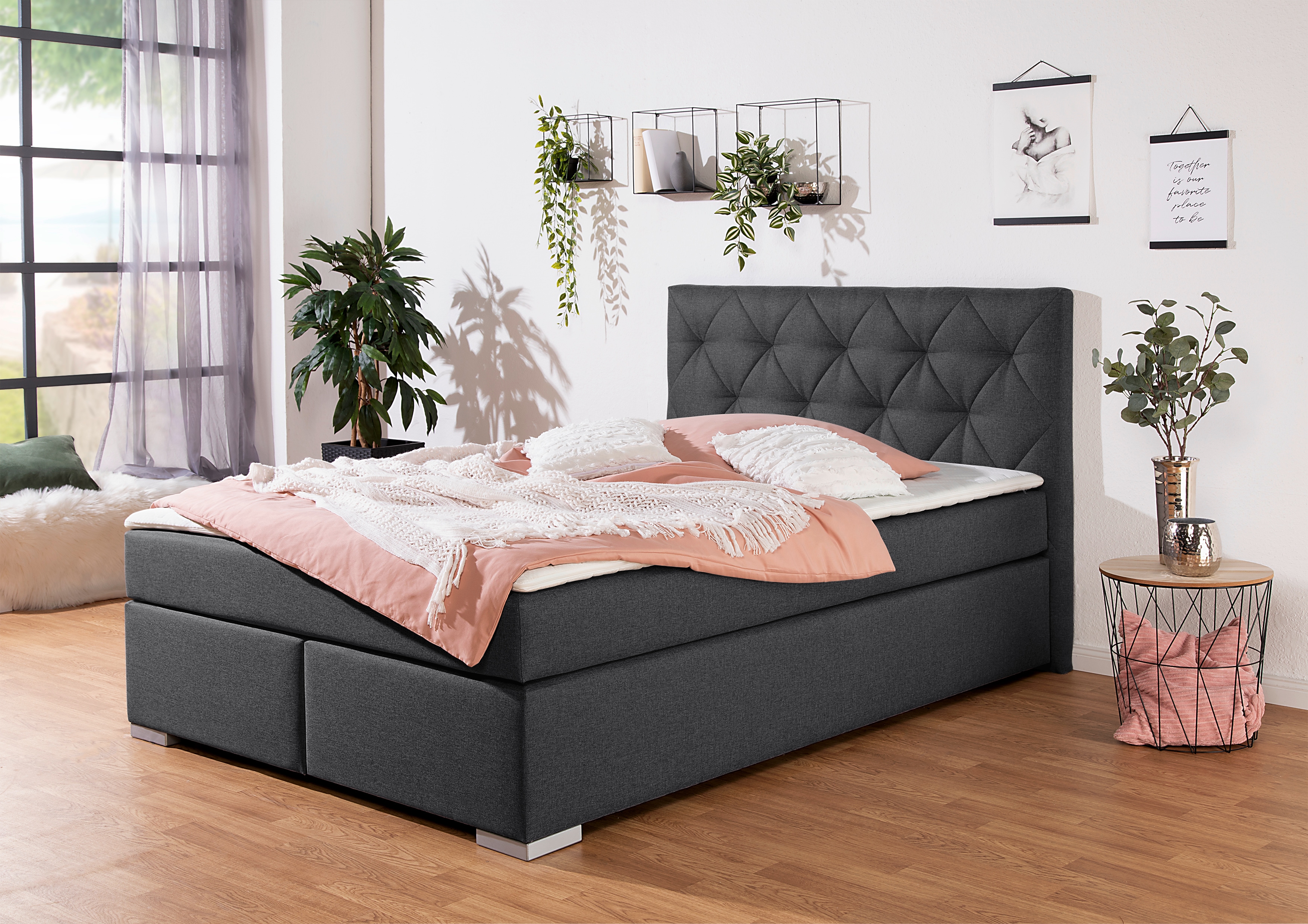 Home affaire Boxbett "Tynan" wahlweise mit Bettkasten, in H2, H3 & H4 erhältilich