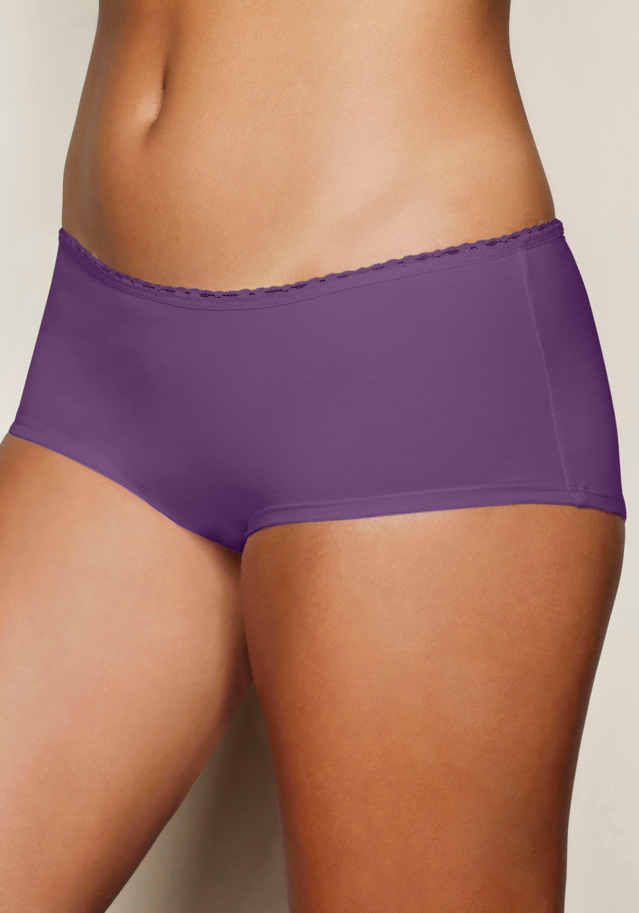 LASCANA Panty, (5er-Pack), mit süssen Herzchen-Prints und aus elastischer Baumwoll-Qualität