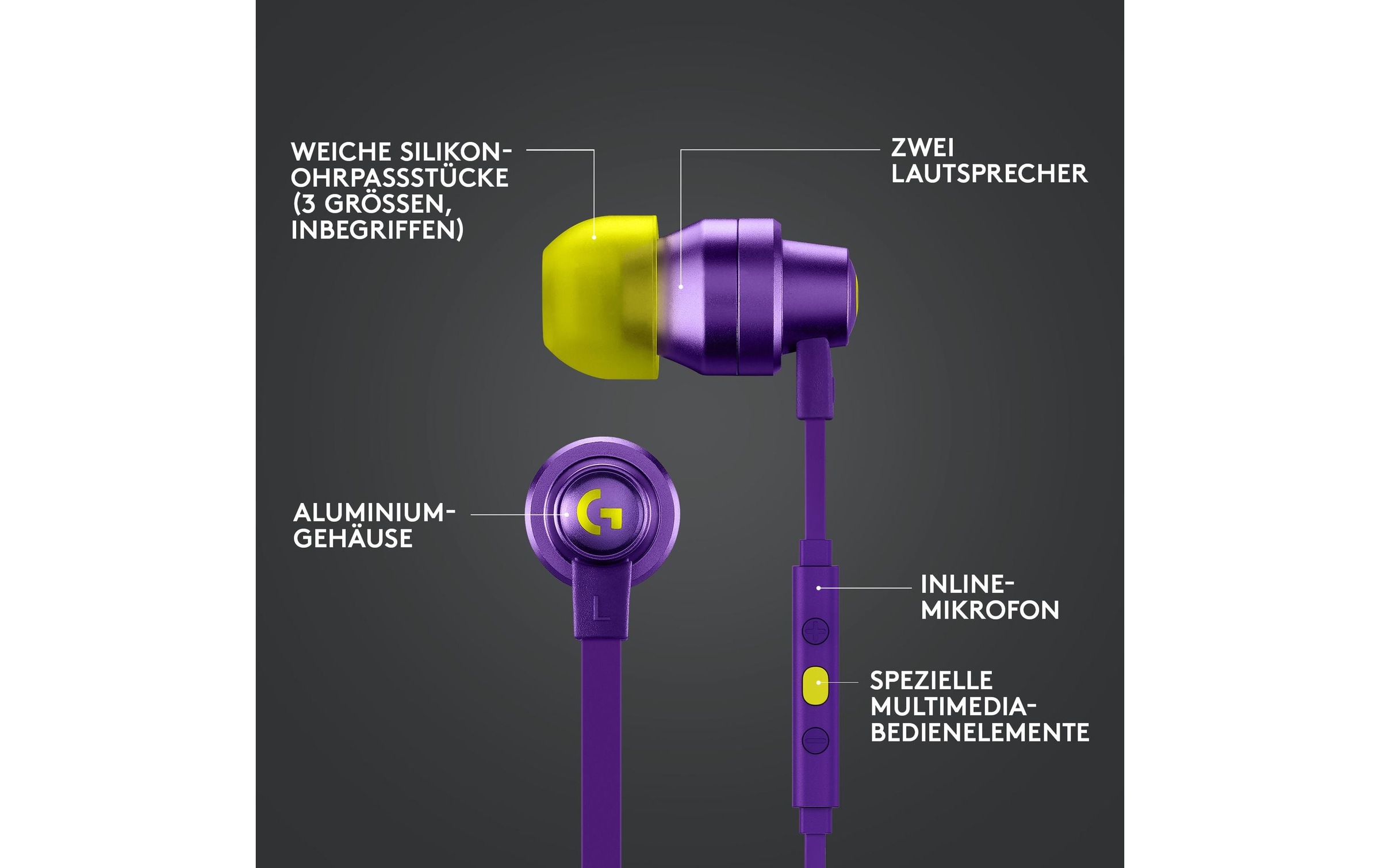 Logitech Headset »G333 Gaming Violet«