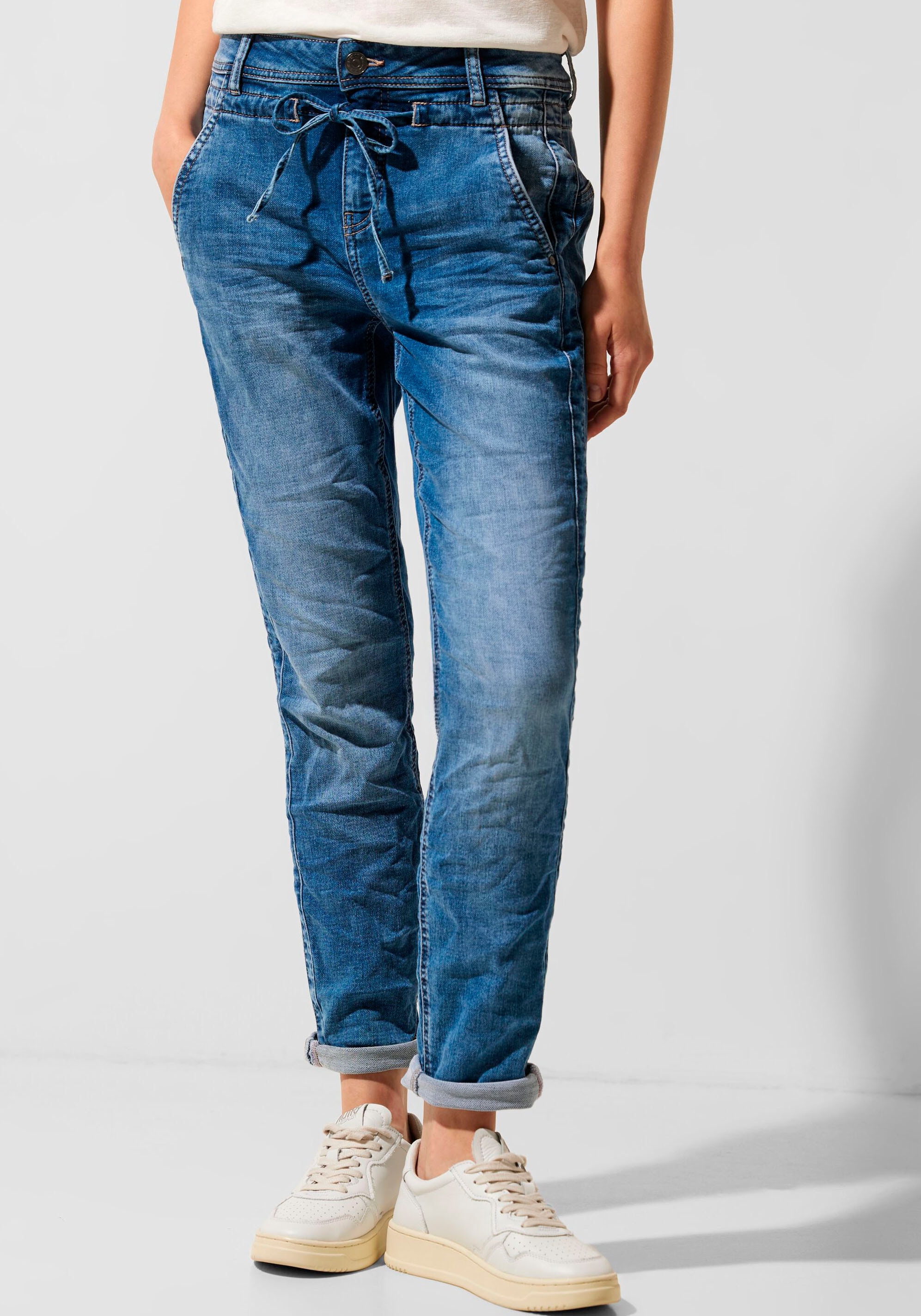 STREET ONE kaufen Logobadge online Slim-fit-Jeans, mit | Jelmoli-Versand
