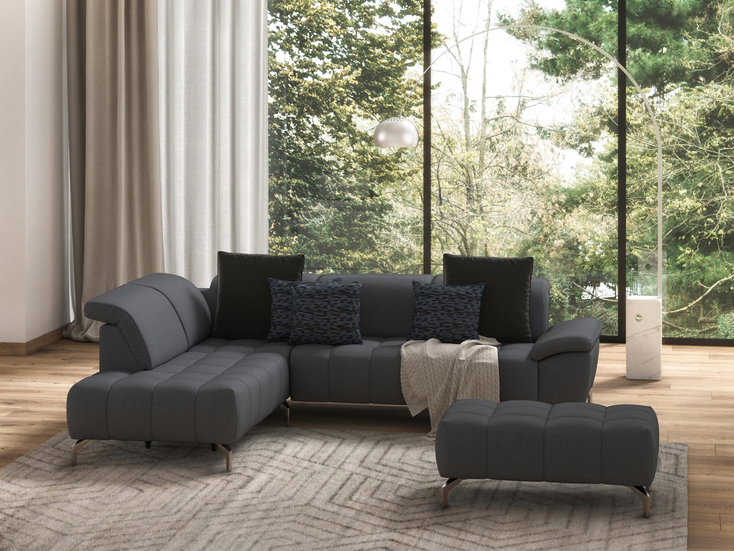 sit&more Ecksofa »Cool L-Form«, wahlweise mit Kopfteilverstellung und Vorziehsitz, motorisch