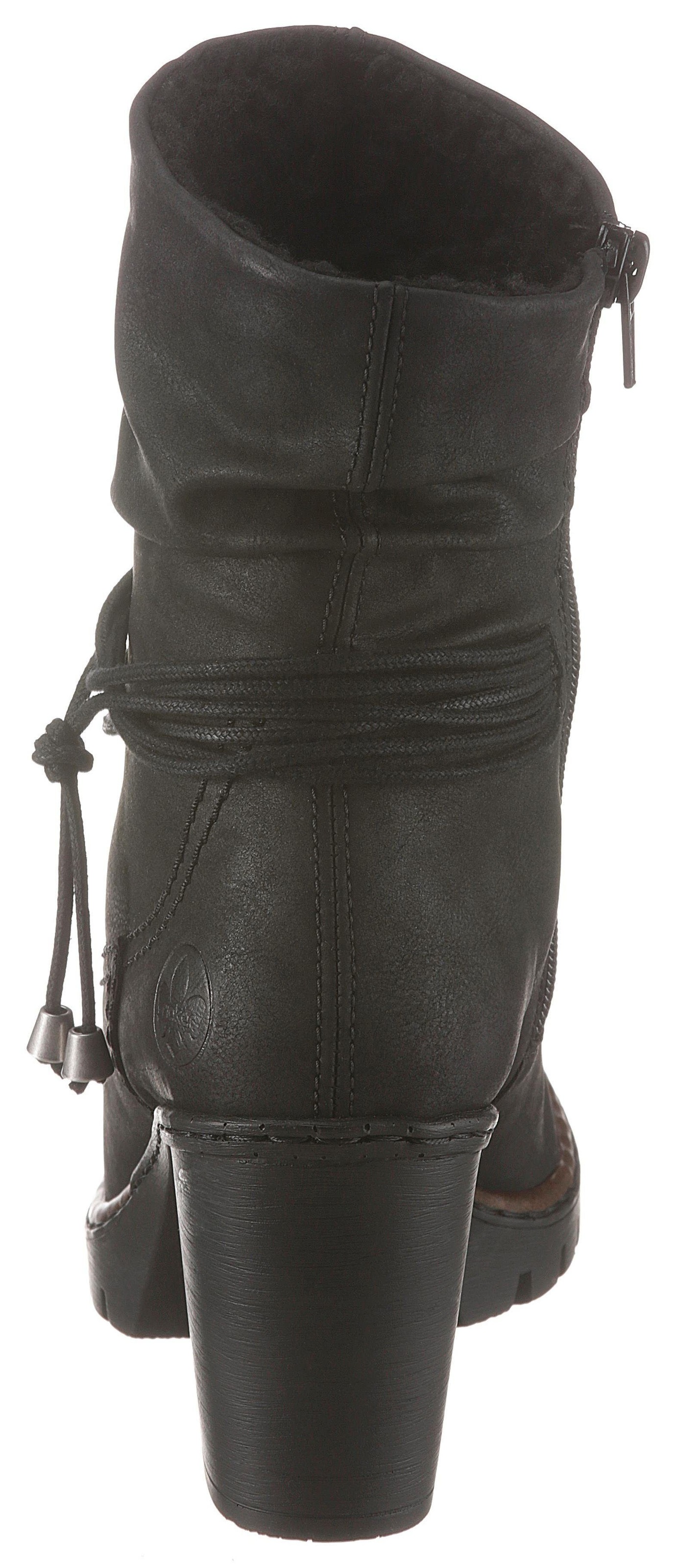 Rieker Winterstiefelette, Boots, Trichterabsatz, Warmfutter, mit gerafftem Schaft