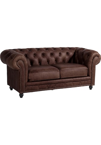 Max Winzer® Chesterfield-Sofa »Old England«, 2-Sitzer Ledersofa mit Knopfheftung &... kaufen
