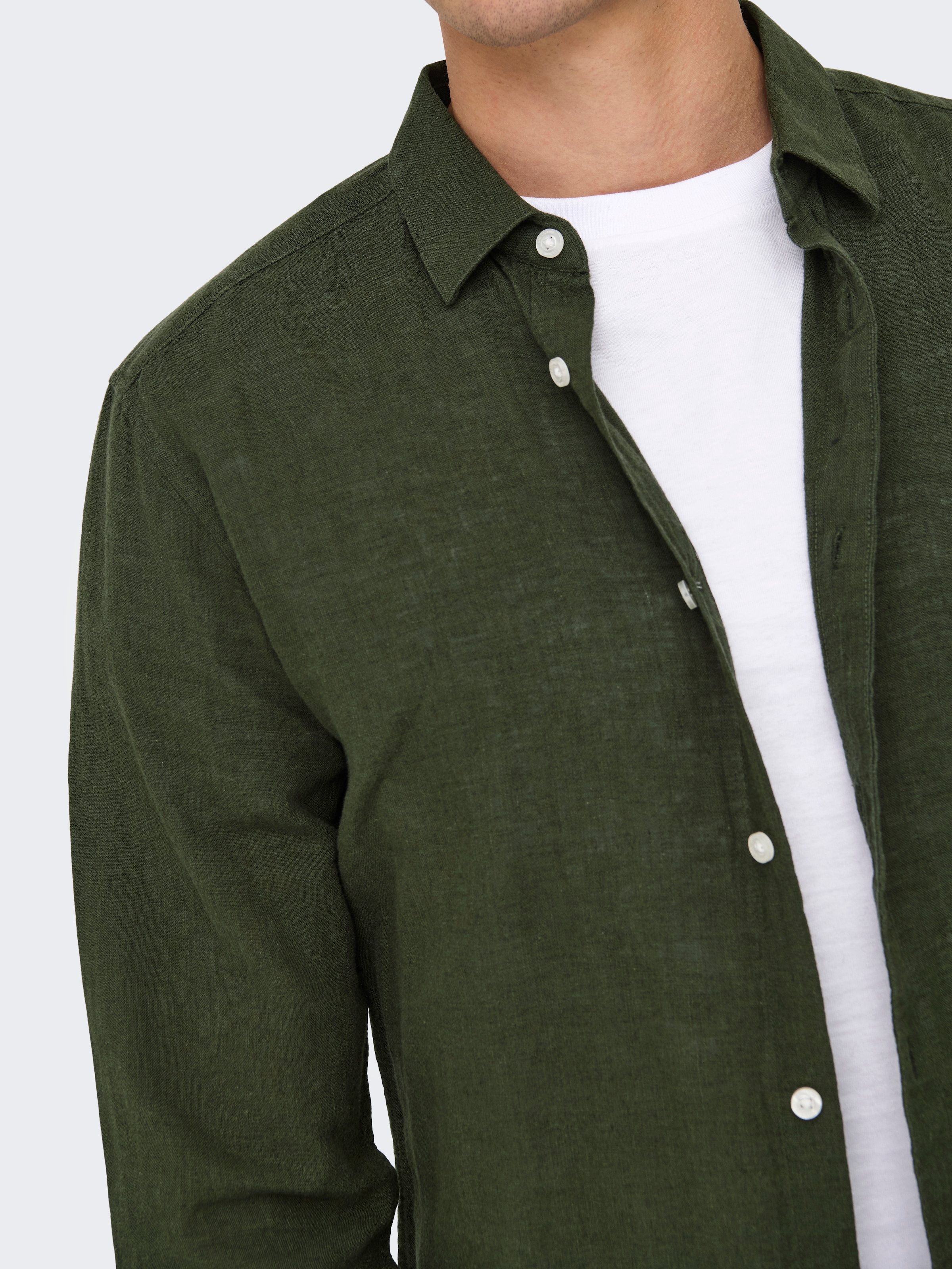 ONLY & SONS Langarmhemd »ONSCAIDEN LS SOLID LINEN SHIRT NOOS«