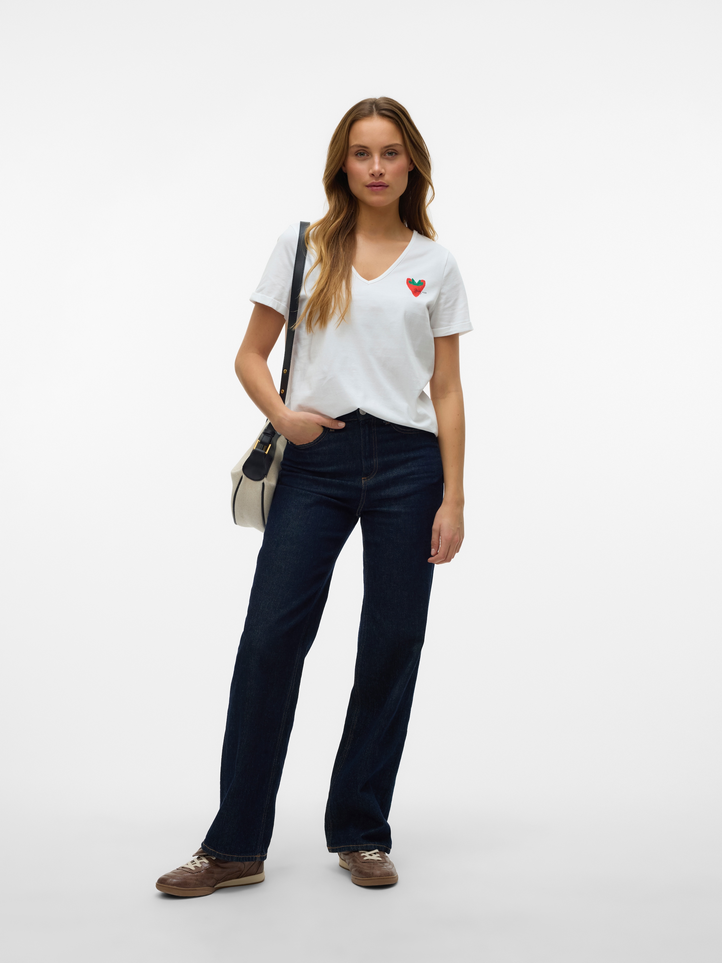 Vero Moda Kurzarmshirt »VMBITONA S/S V-NECK T-SHIRT JRS BTQ GA«