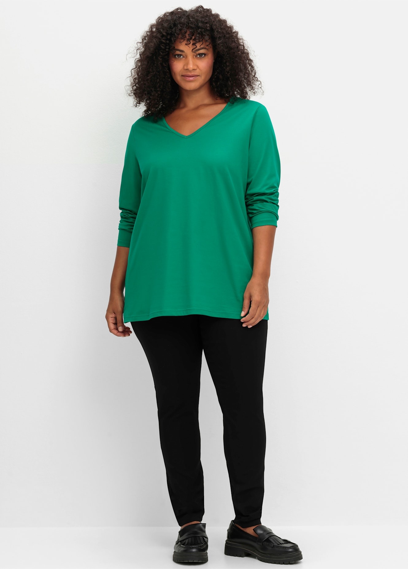Sheego V-Shirt »Langarmshirt« 1 Stk.