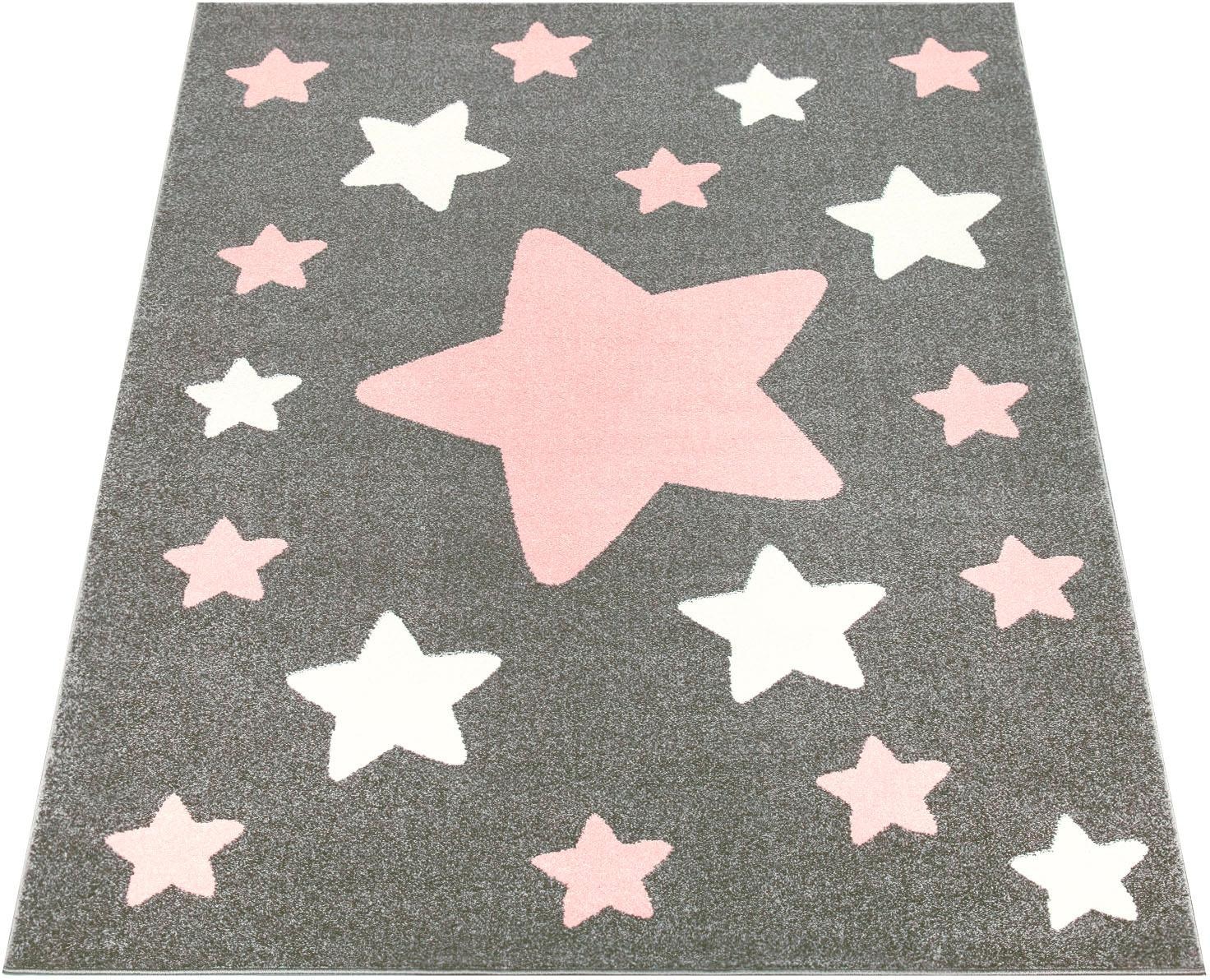 Paco Home Kinderteppich »Capri 330«, rechteckig, Kurzflor, Motiv Sterne, Pastell-Farben, Kinderzimmer