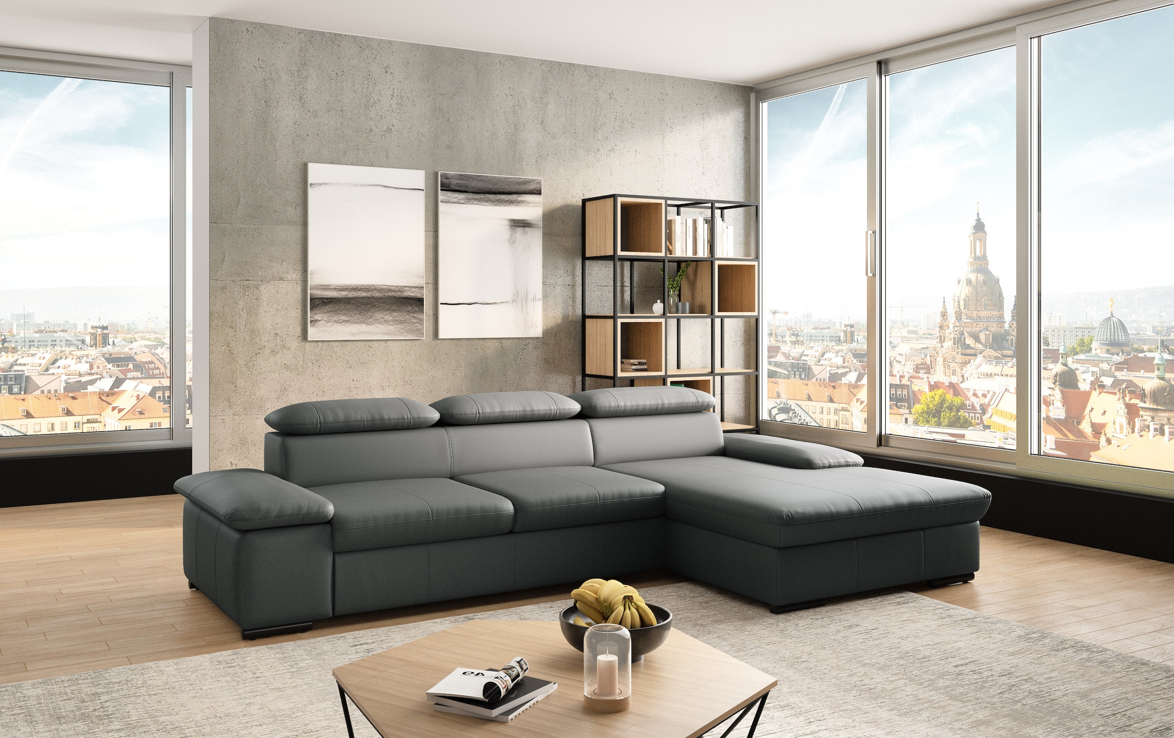 sit&more Ecksofa »Alcudia L-Form«, wahlweise mit Bettfunktion