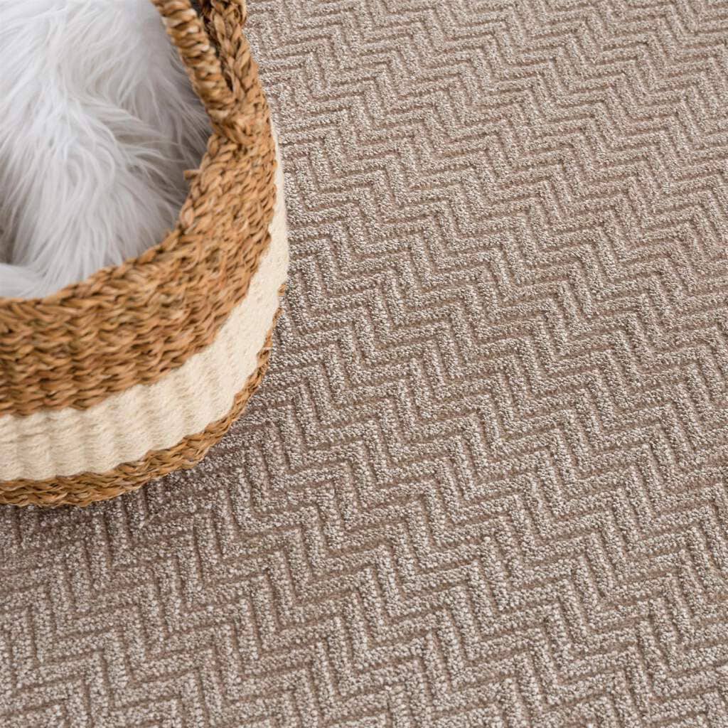 Carpet City Teppich »Friseé-Teppich FANCY805«, rund, 12 mm Höhe, Kurzflor, Einfarbig, 3D-Optik, Zickzack Look
