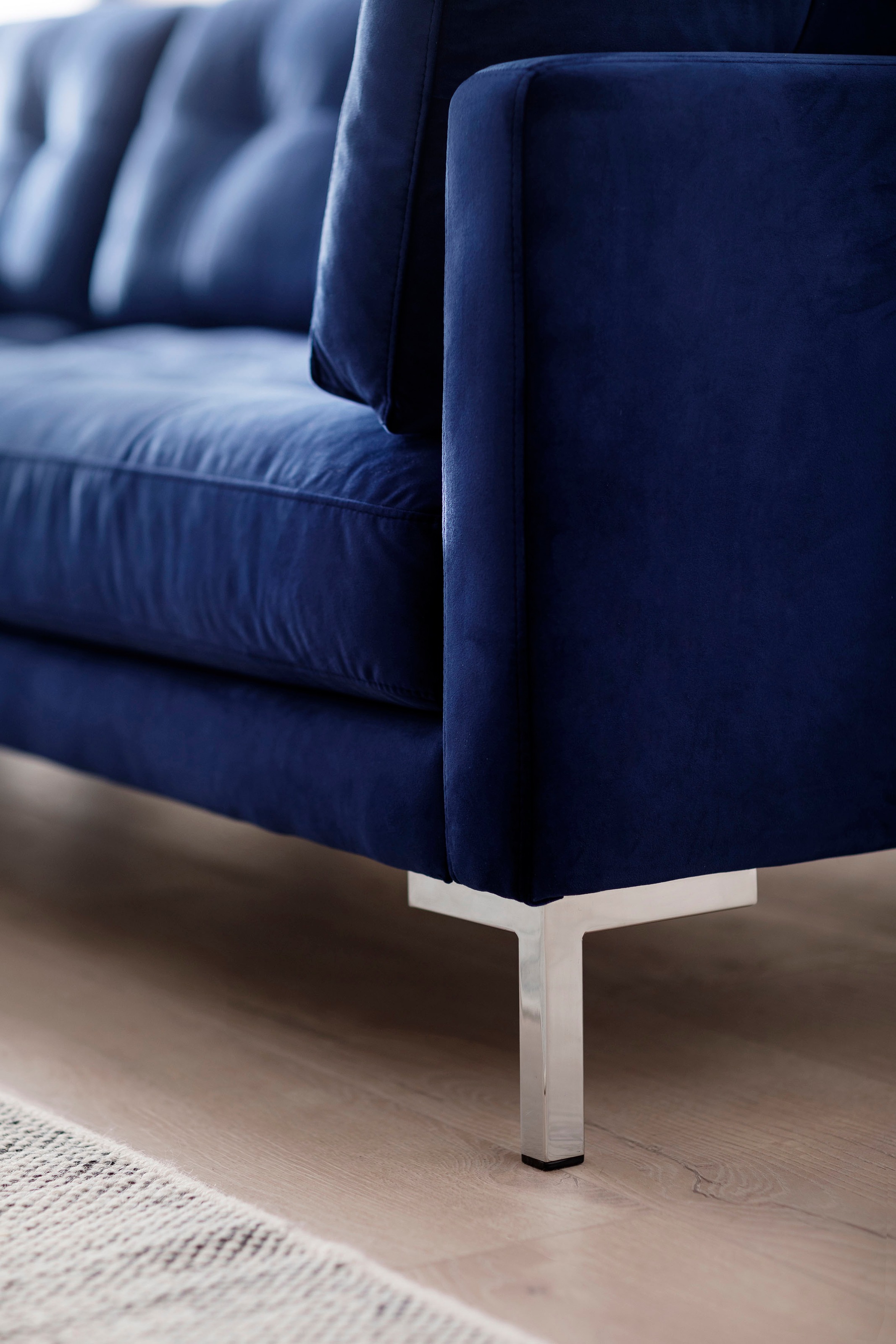 Trends by HG Ecksofa »Landau L-Form«, in Cord-Stoff mit Metallfuss