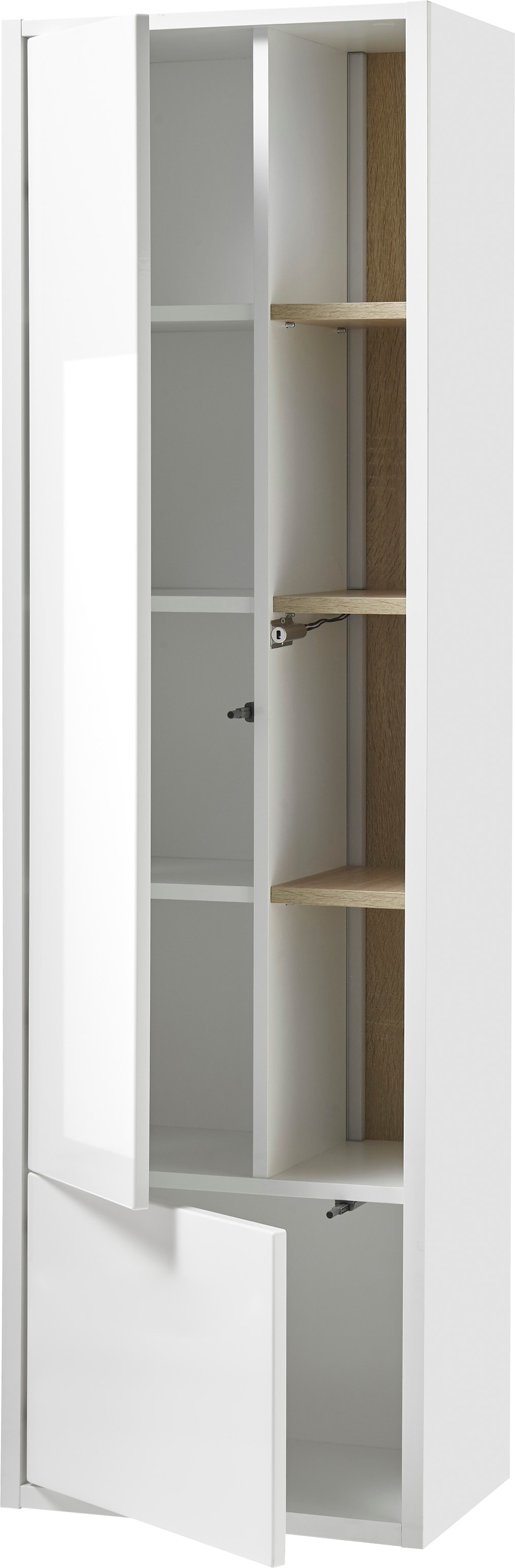 Places of Style Badmöbel-Set »Studio Line, Bad im modernen Design, 3-teiliges Badezimmer«, (3 St.), Schrank, Waschtisch und Spiegel, in zwei Farben verfügbar, Stauraum