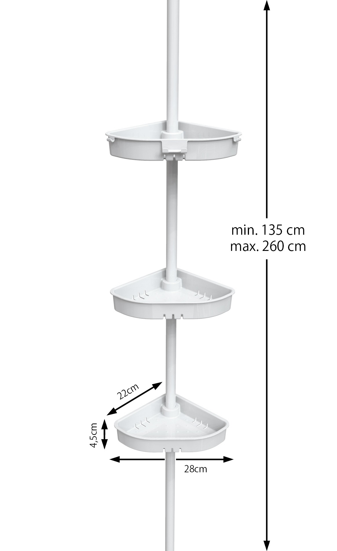 Bischof Duschregal »Coin«, stufenlos höhenverstellbar von 135 - 260 cm