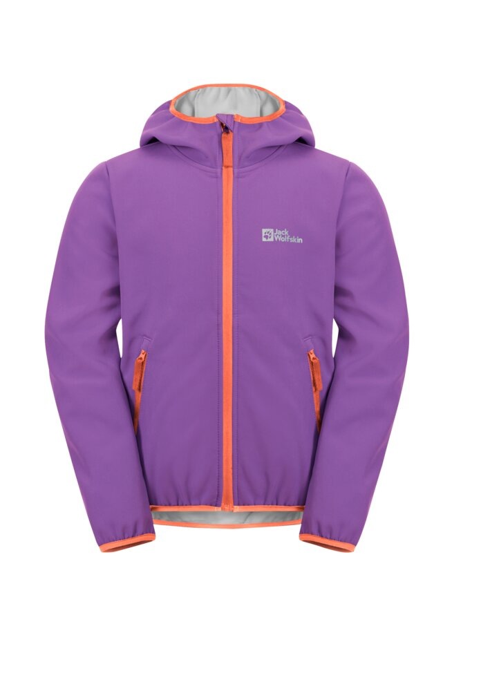 Jack Wolfskin Softshelljacke »FOURWINDS JACKET KIDS«, mit Kapuze, Kapuze: fest mit der Jacke verbunden