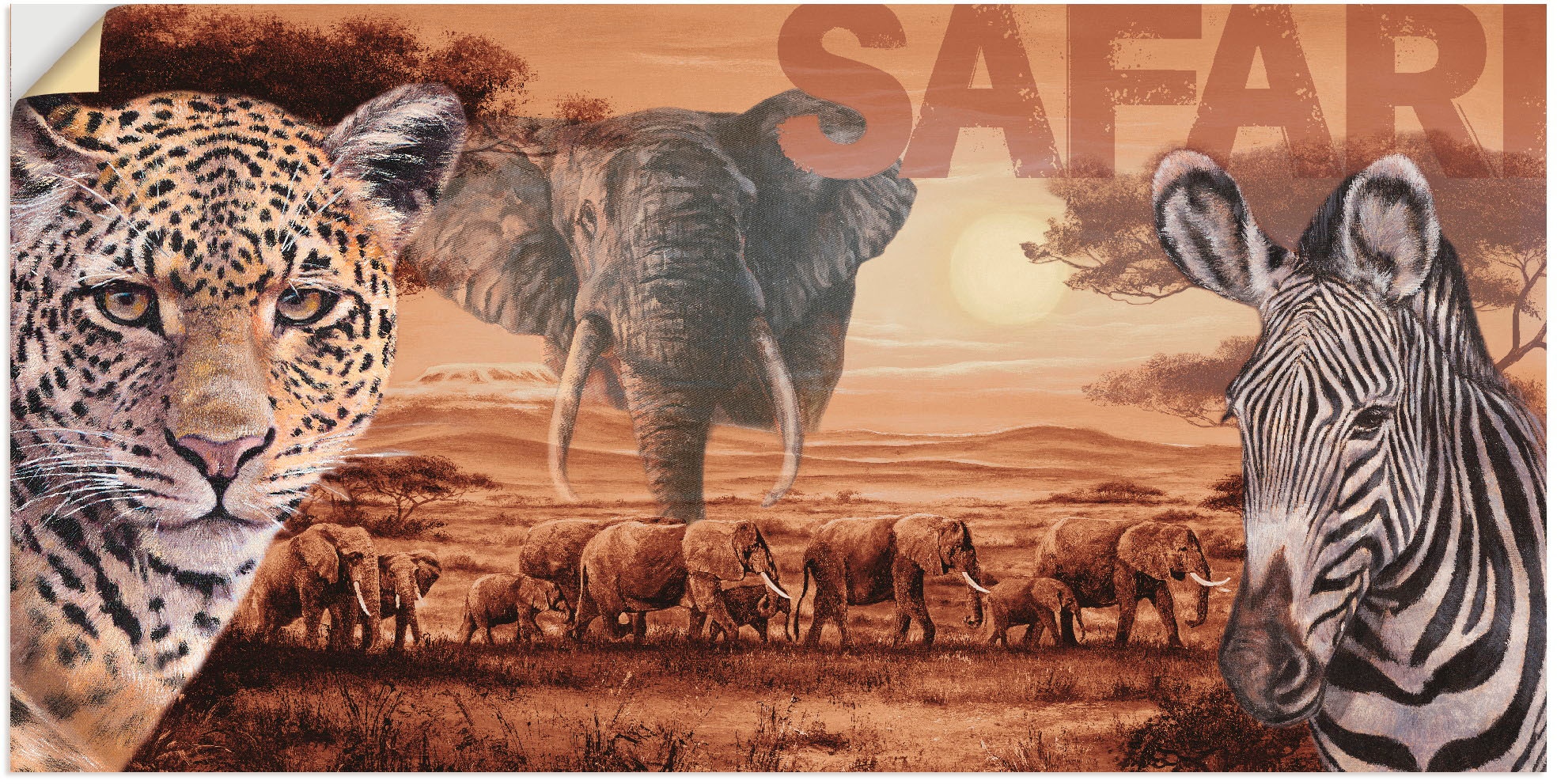 Artland Wandbild »Safari«, Wildtiere, (1 St.), als Alubild, Leinwandbild,  Wandaufkleber oder Poster in versch. Grössen online shoppen |  Jelmoli-Versand